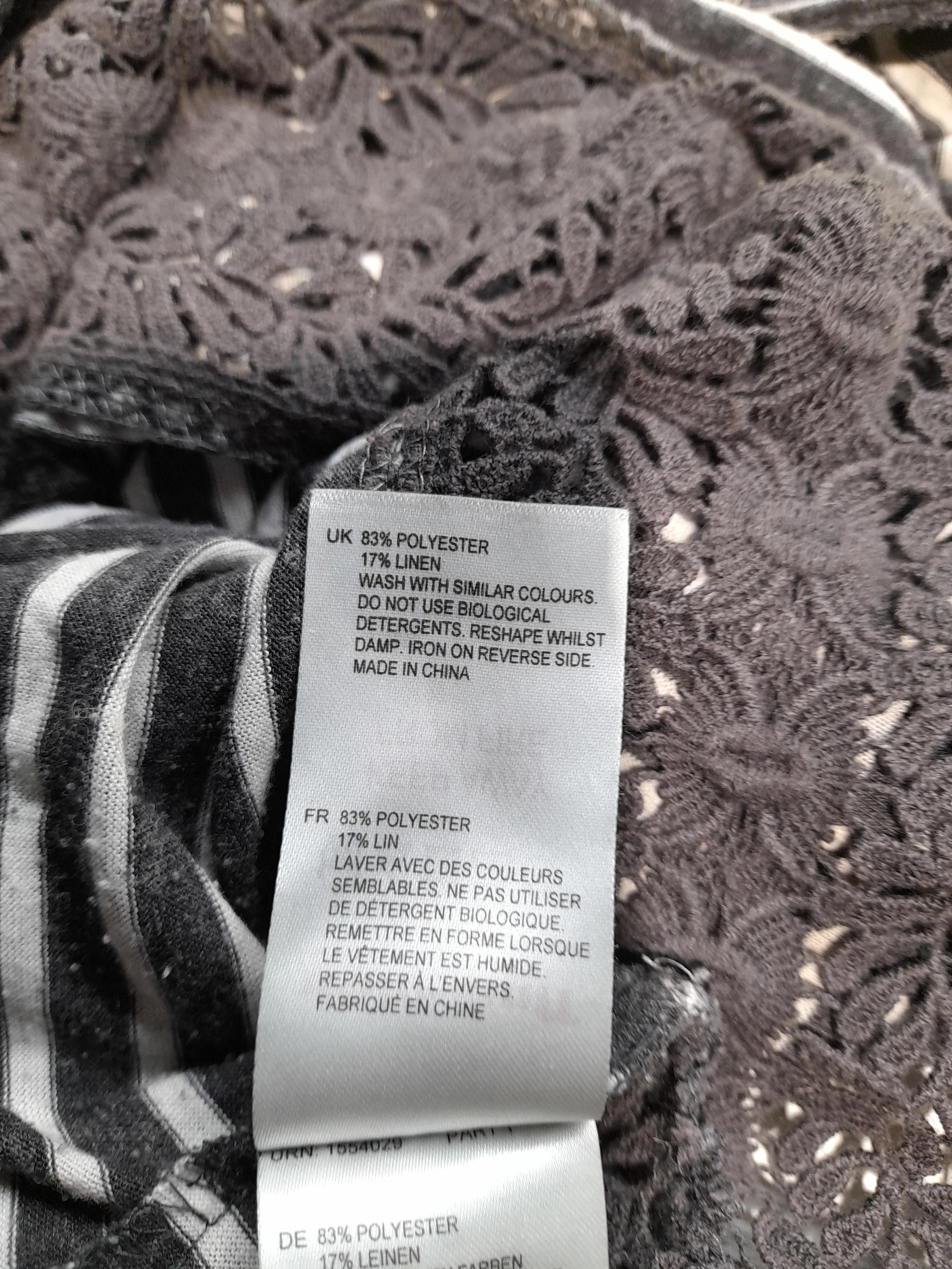 White Stuff Women's Top UK 8 Grey Polyester with Linen Basic - Image 6