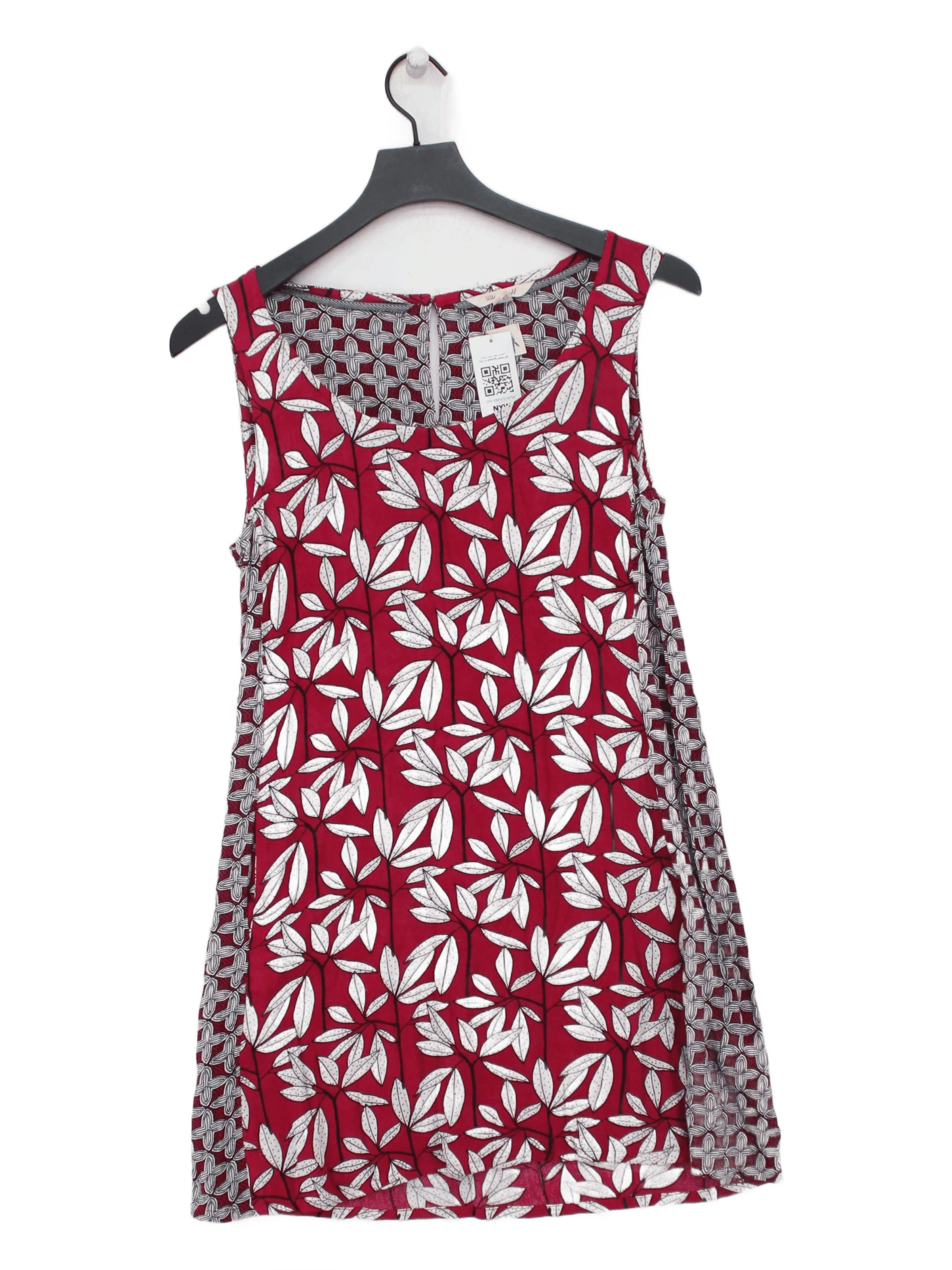 White Stuff Women's Top UK 8 Red Floral 100% Viscose Sleeveless Round Neck Tunic
