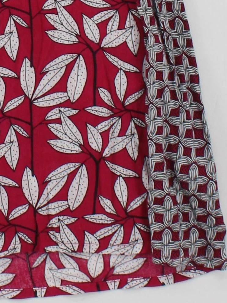 White Stuff Women's Top UK 8 Red Floral 100% Viscose Sleeveless Round Neck Tunic - Image 4