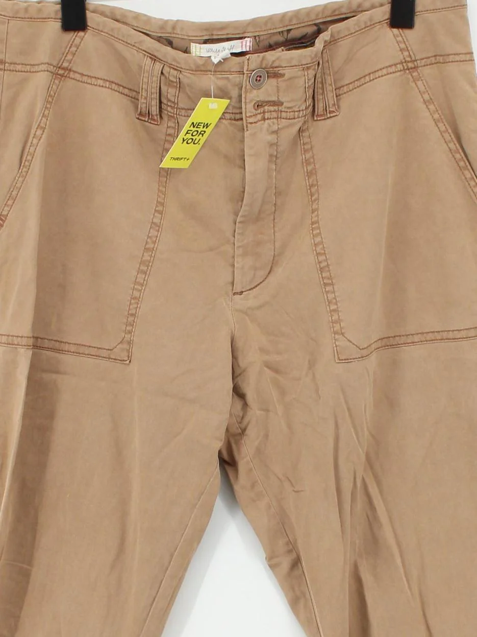 White Stuff Women's Trousers L Tan Lyocell Modal with Elastane Straight Chino - Image 3