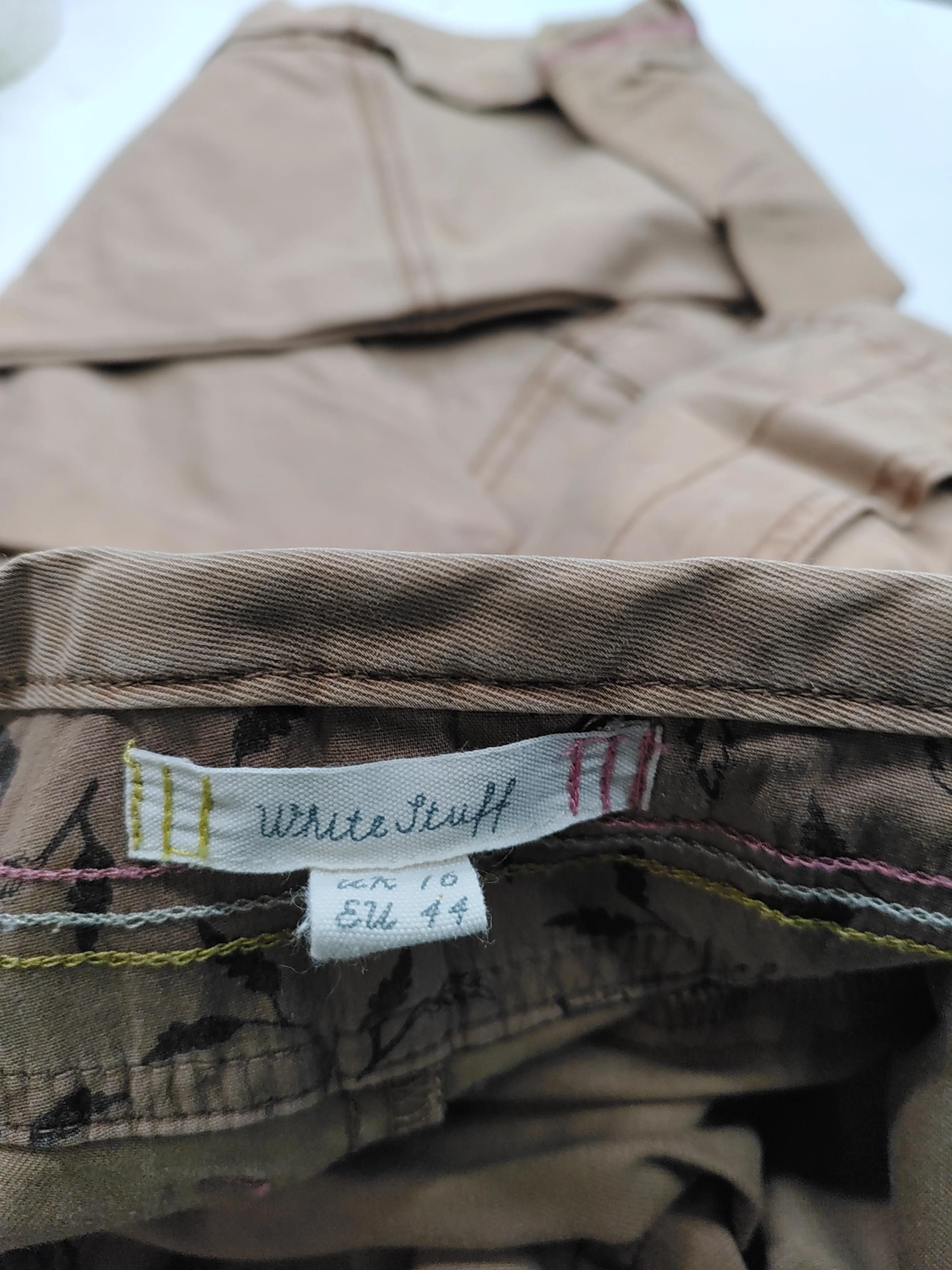 White Stuff Women's Trousers L Tan Lyocell Modal with Elastane Straight Chino - Image 5