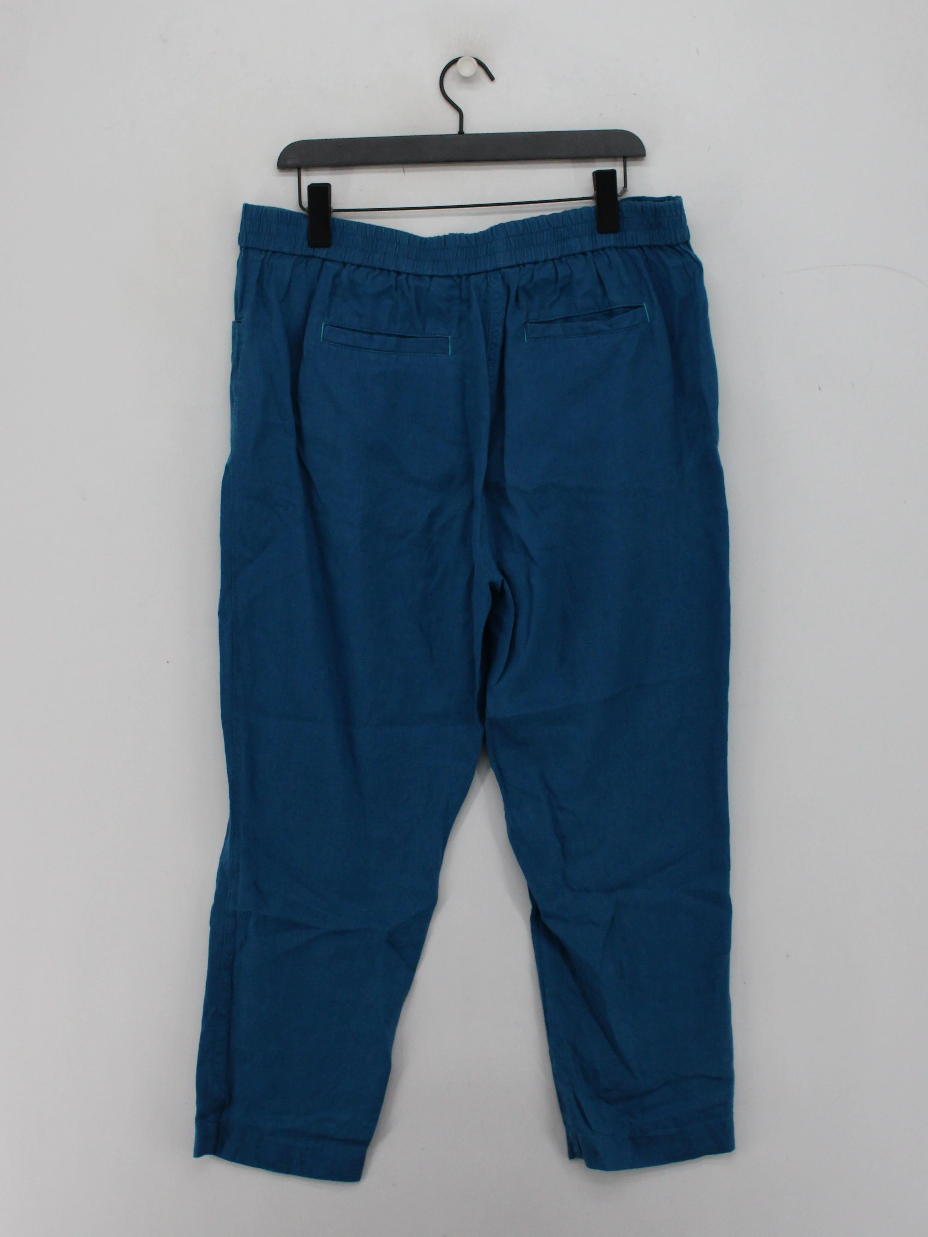 White Stuff Women's Trousers S Blue 100% Linen Tapered Cropped - Image 2