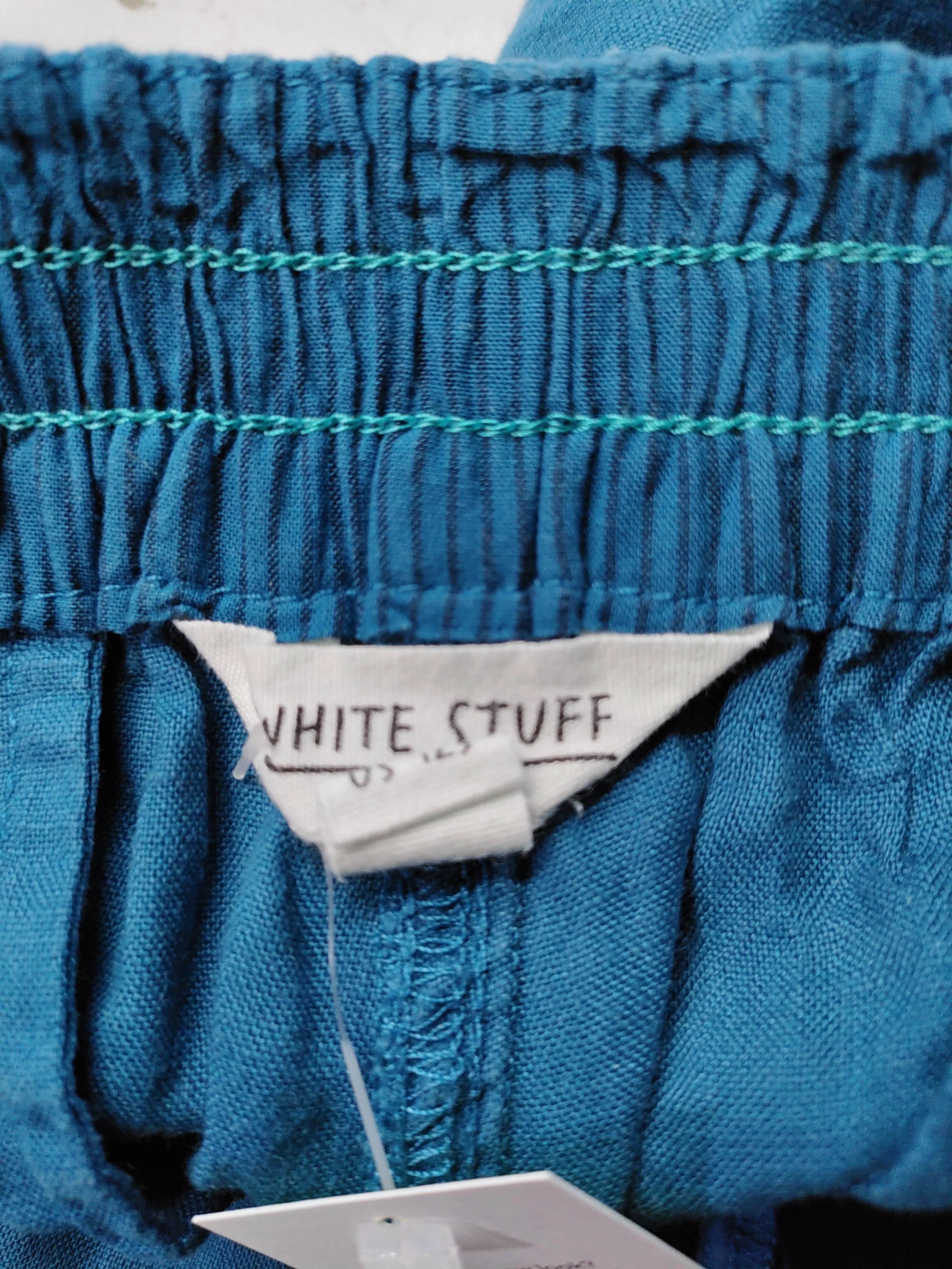 White Stuff Women's Trousers S Blue 100% Linen Tapered Cropped - Image 5