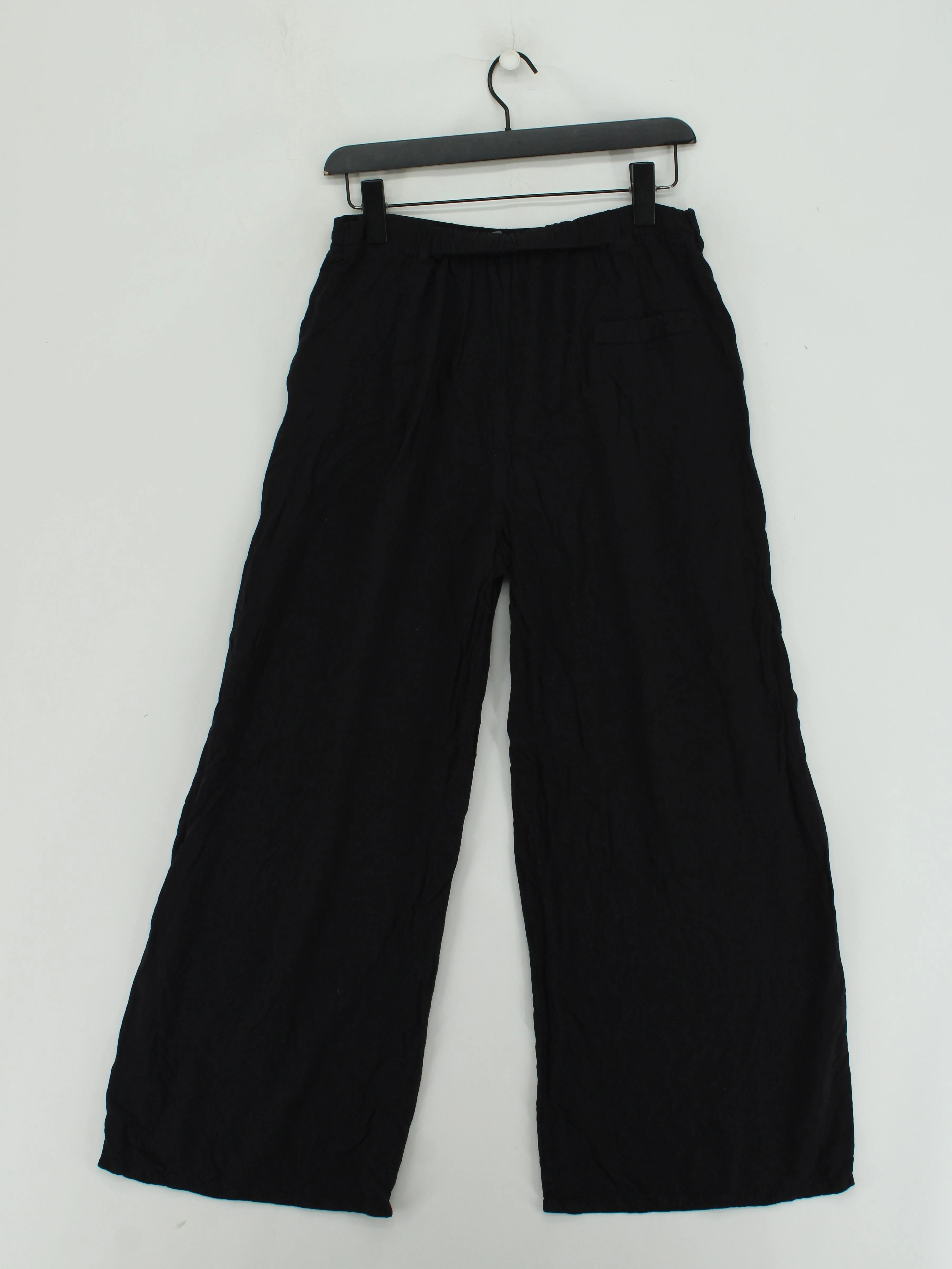 White Stuff Women's Trousers UK 10 Black 100% Viscose Wide-Leg Chino - Image 2