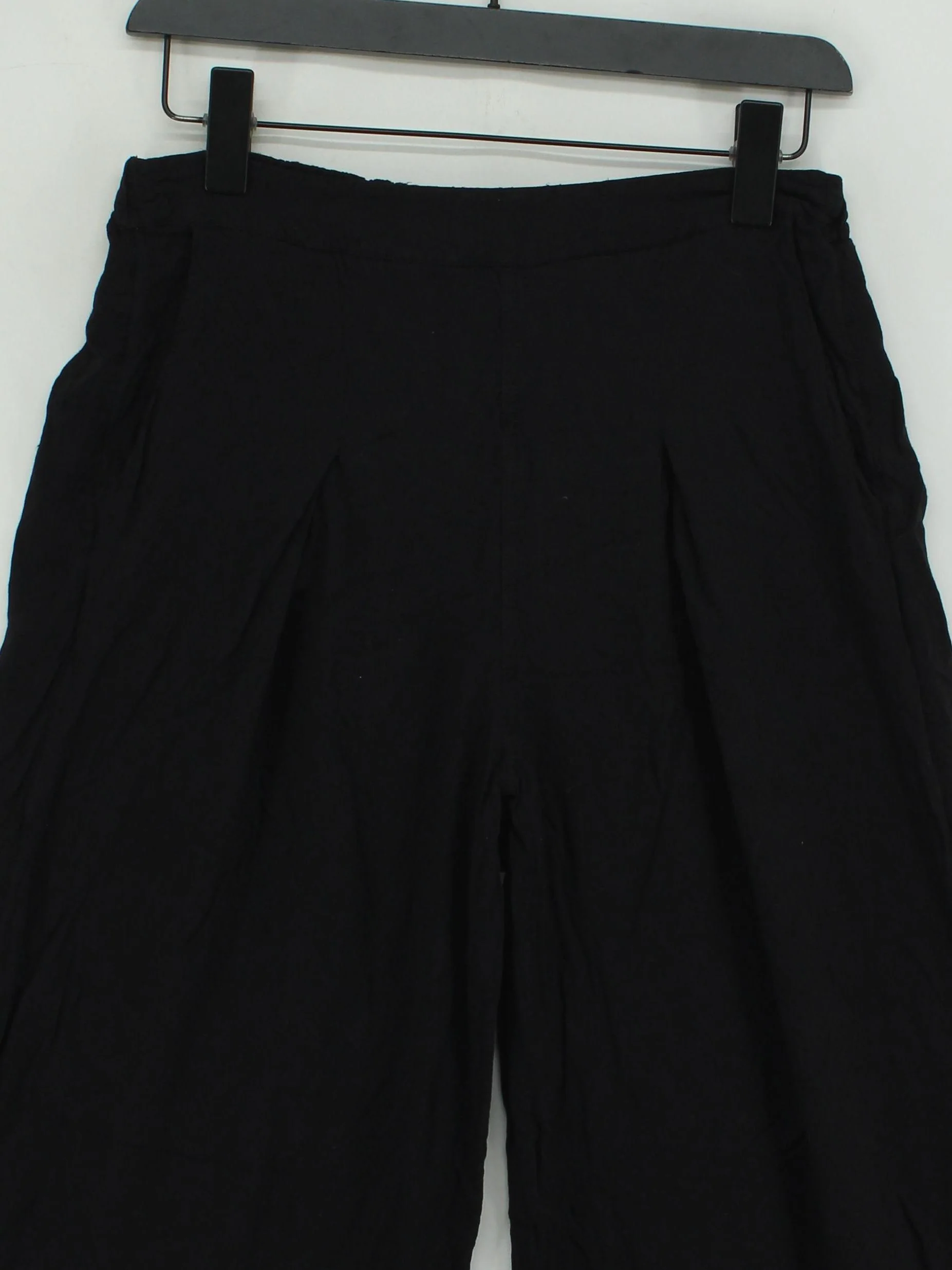 White Stuff Women's Trousers UK 10 Black 100% Viscose Wide-Leg Chino - Image 3