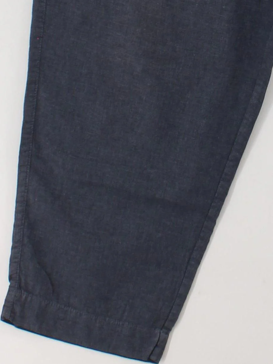 White Stuff Women's Trousers UK 12 Blue Linen with Viscose Wide-Leg Cropped - Image 4