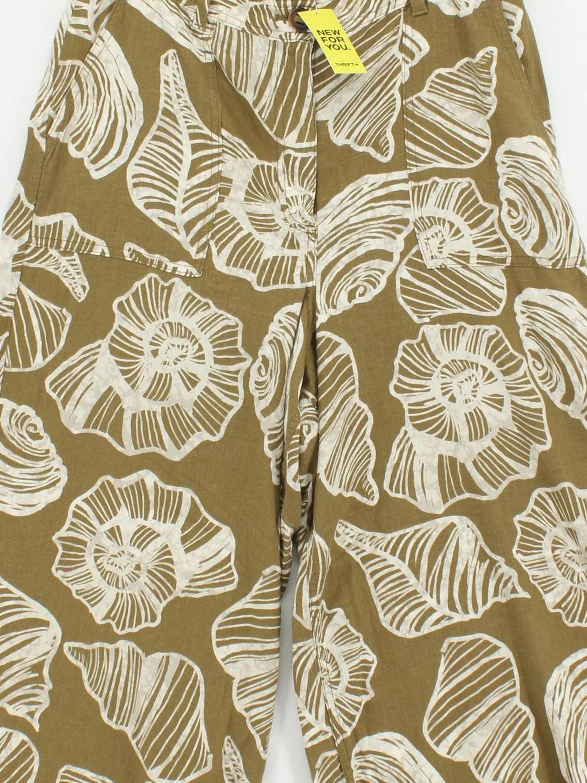 White Stuff Women's Trousers UK 12 Brown Linen with Viscose Capri - Image 3