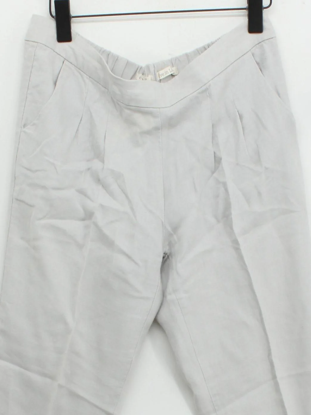 White Stuff Women's Trousers UK 12 Cream 100% Linen Tapered Chino - Image 3