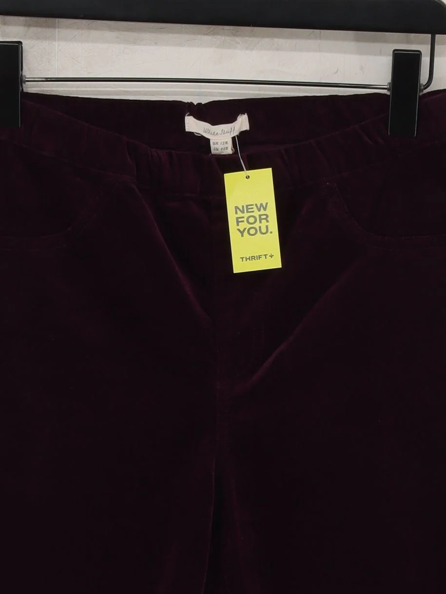 White Stuff Women's Trousers UK 12 Purple Cotton with Elastane Tapered Chino - Image 3