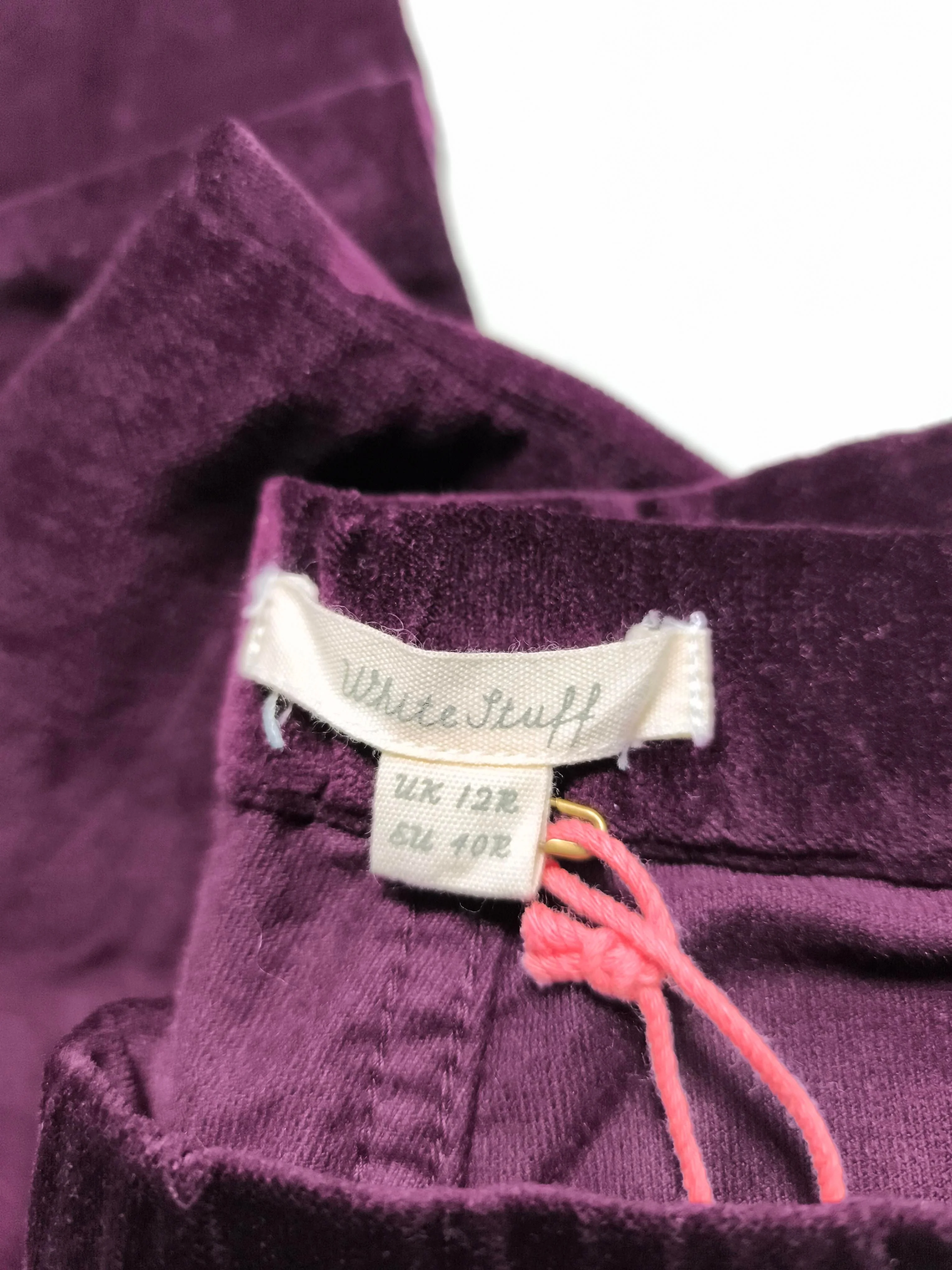 White Stuff Women's Trousers UK 12 Purple Cotton with Elastane Tapered Chino - Image 6