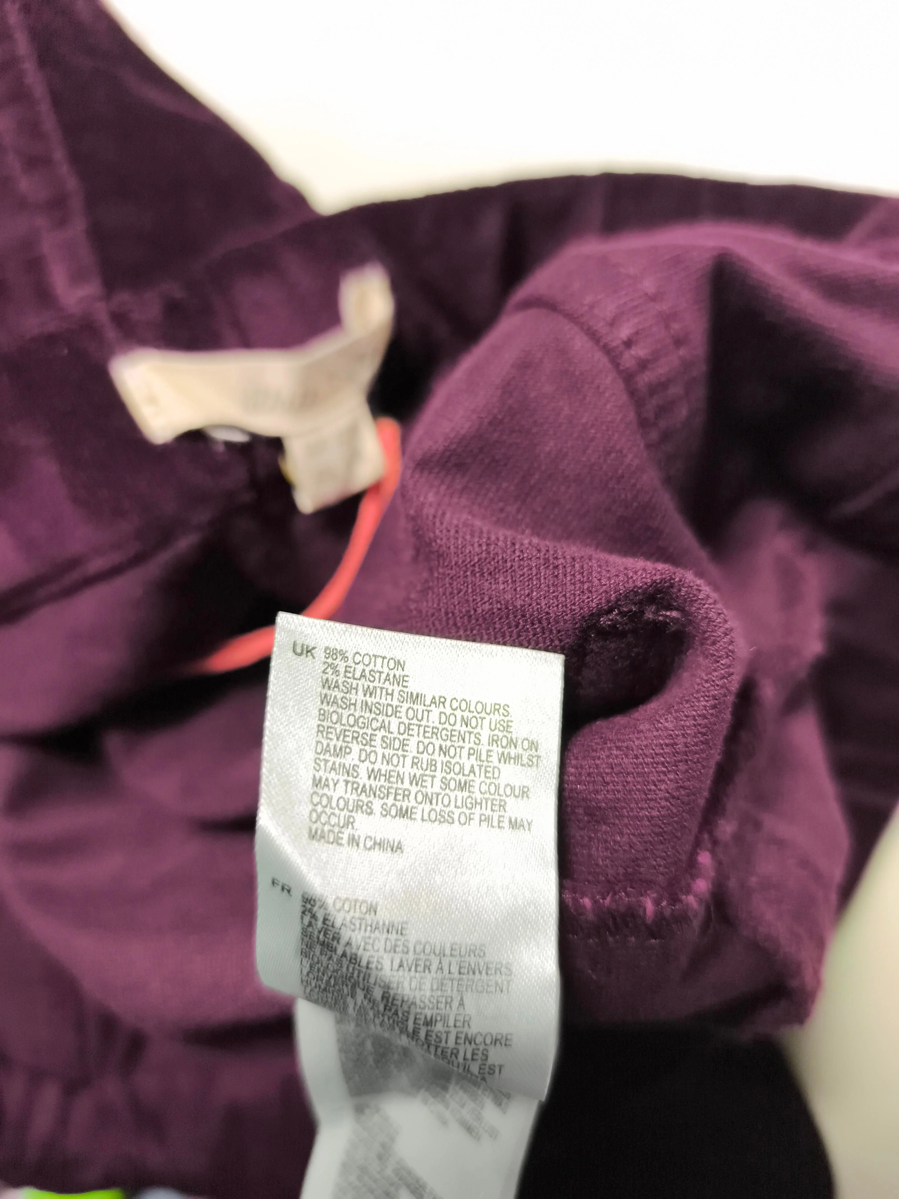 White Stuff Women's Trousers UK 12 Purple Cotton with Elastane Tapered Chino - Image 7