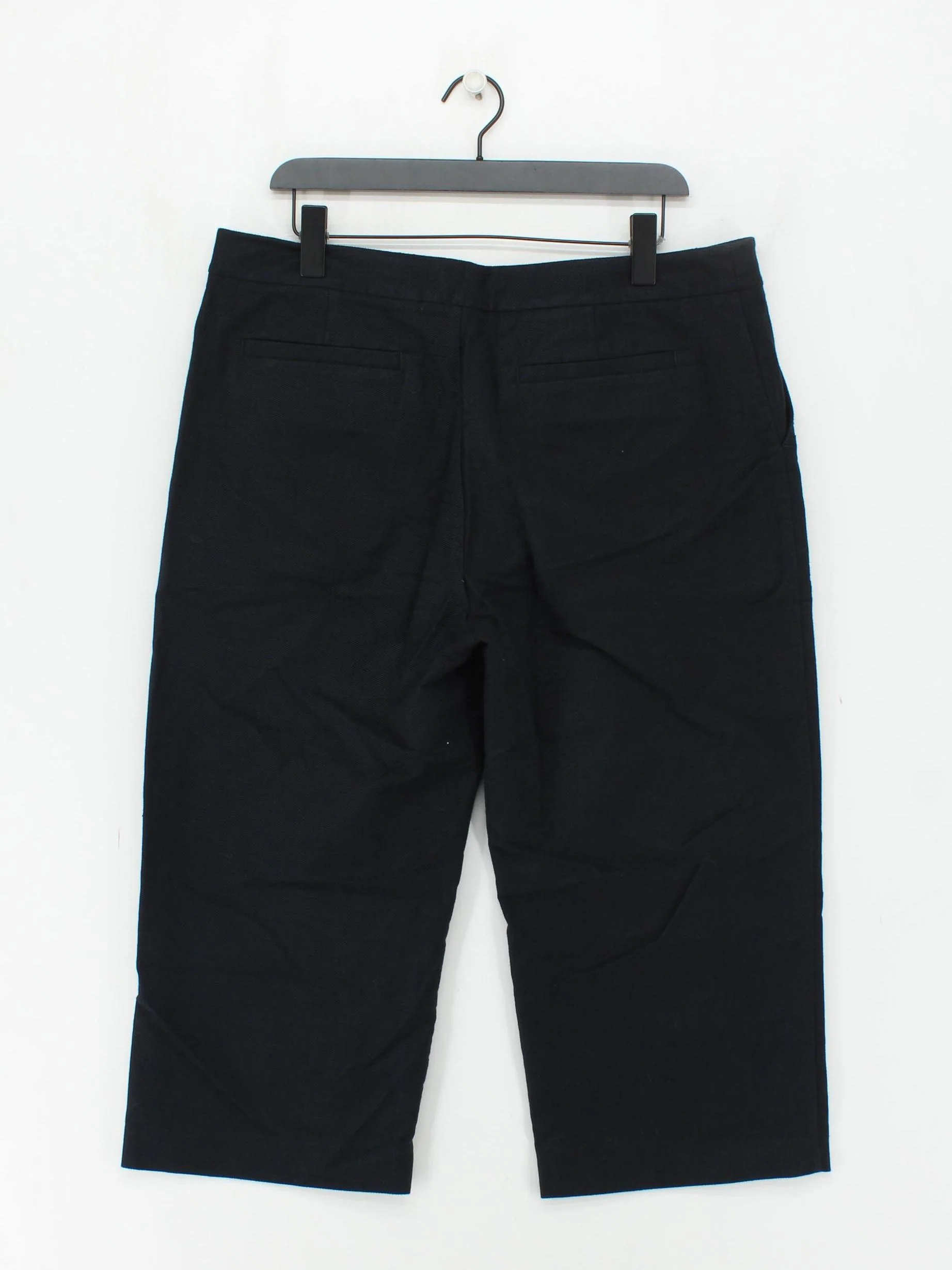 White Stuff Women's Trousers UK 14 Black Cotton with Viscose, Elastane Capri - Image 2