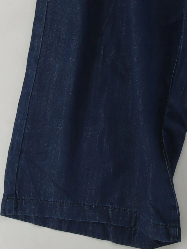 White Stuff Women's Trousers UK 14 Blue 100% Cotton Wide-Leg Capri - Image 4