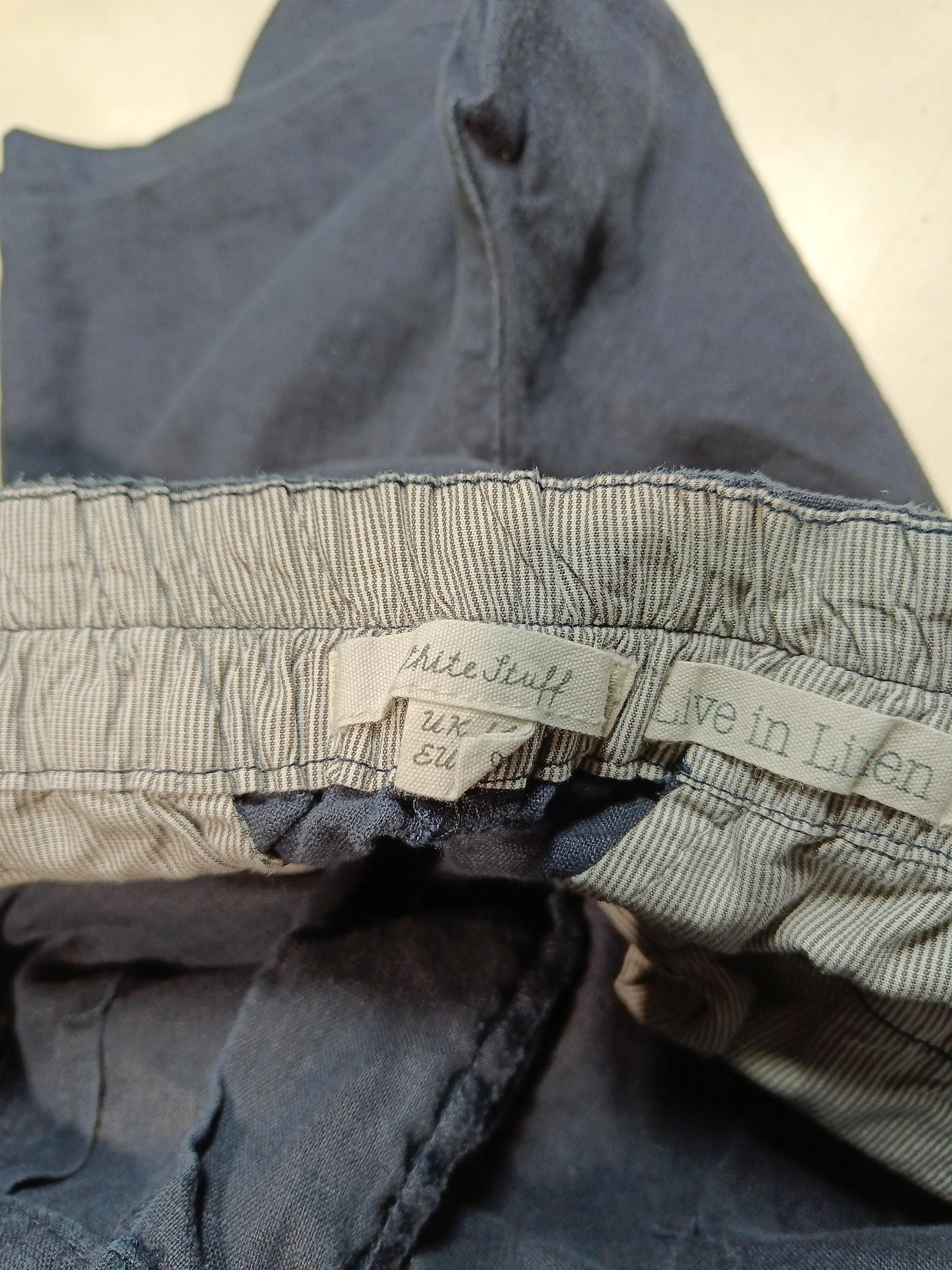 White Stuff Women's Trousers UK 14 Blue 100% Linen Tapered Chino - Image 6