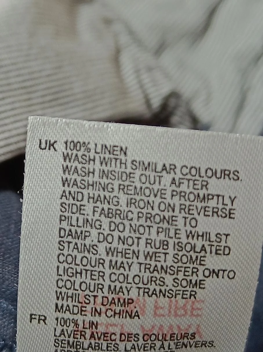 White Stuff Women's Trousers UK 14 Blue 100% Linen Tapered Chino - Image 7