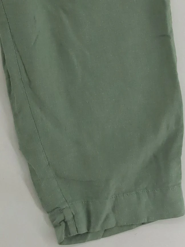 White Stuff Women's Trousers UK 14 Green Linen with Viscose Tapered Sweatpants - Image 4