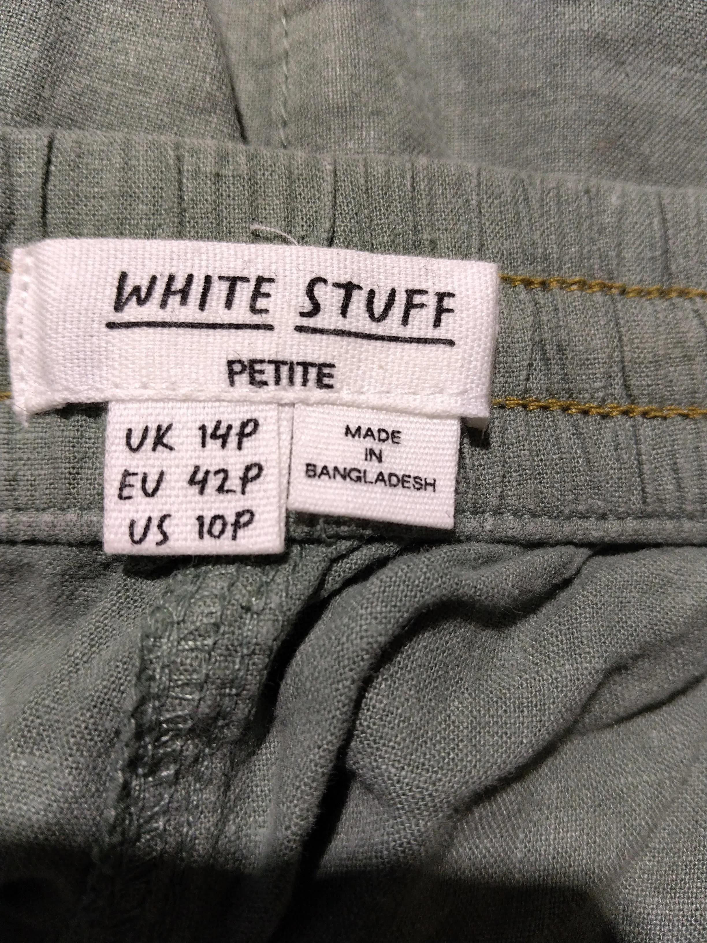 White Stuff Women's Trousers UK 14 Green Linen with Viscose Tapered Sweatpants - Image 5