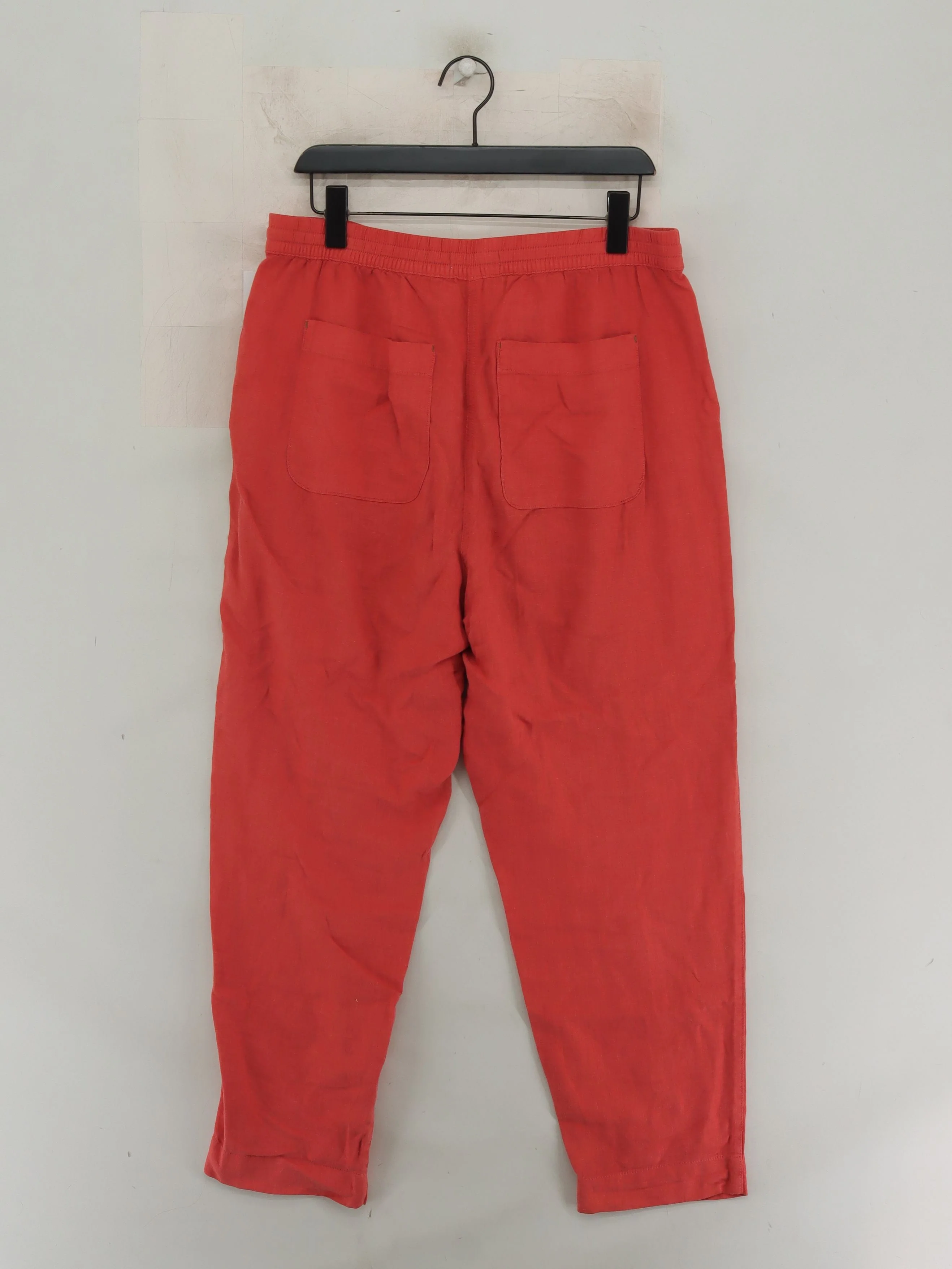 White Stuff Women's Trousers UK 14 Red Linen with Viscose Tapered Sweatpants - Image 2