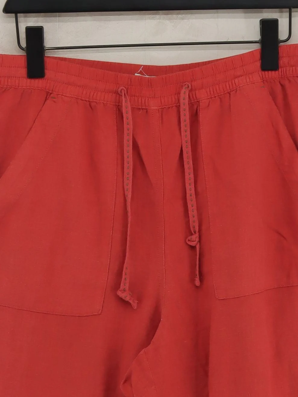 White Stuff Women's Trousers UK 14 Red Linen with Viscose Tapered Sweatpants - Image 3