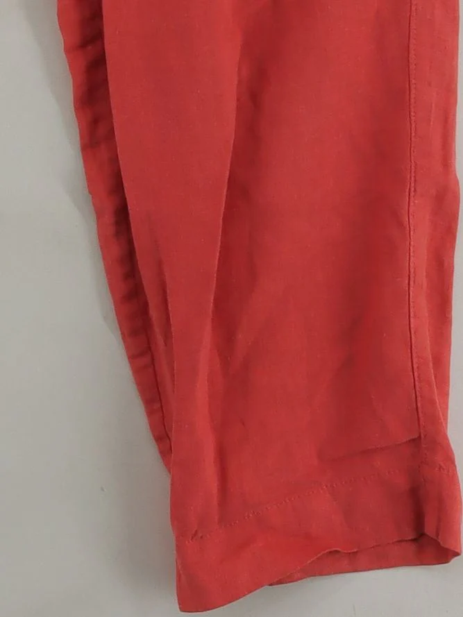 White Stuff Women's Trousers UK 14 Red Linen with Viscose Tapered Sweatpants - Image 4