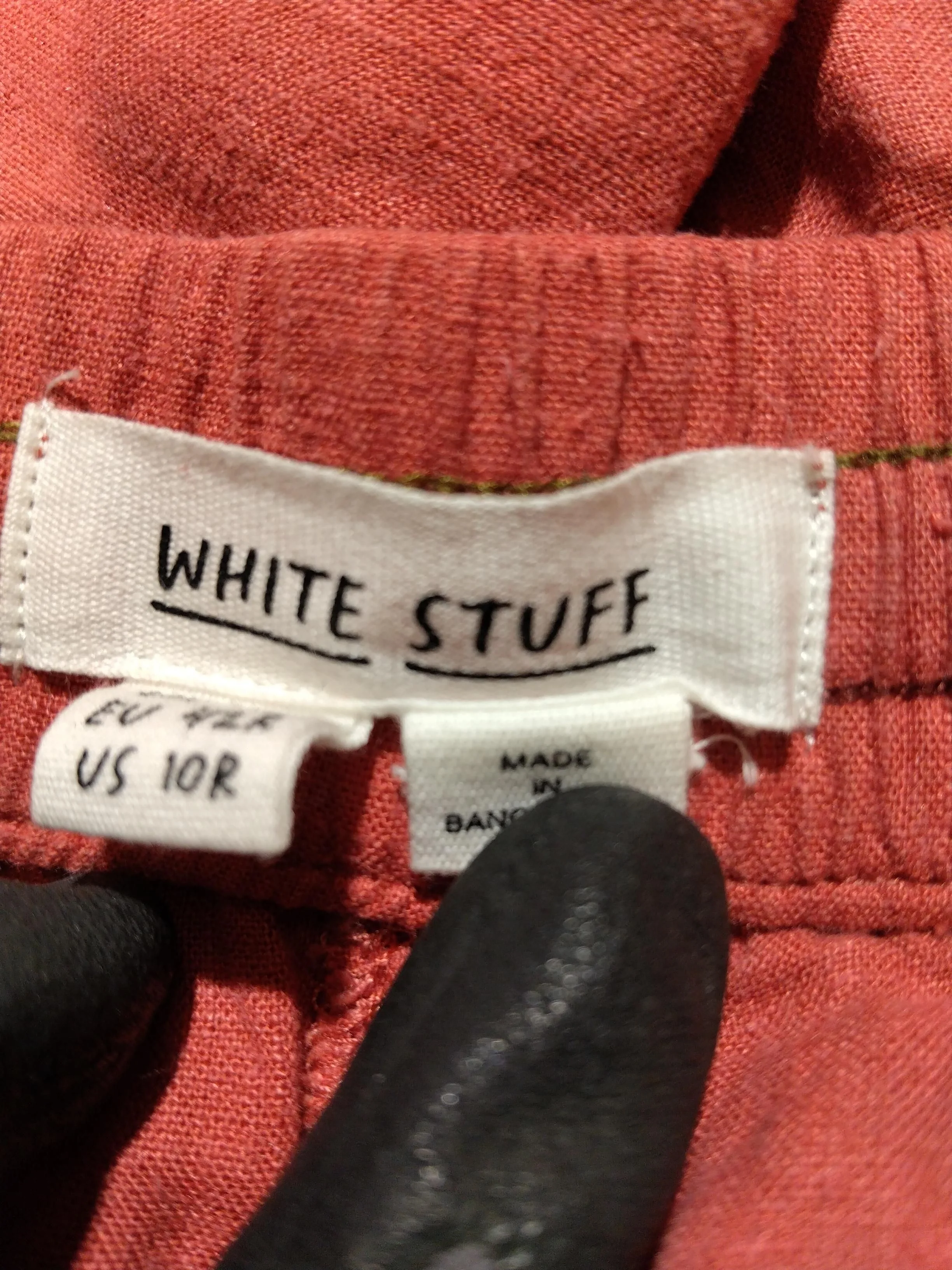 White Stuff Women's Trousers UK 14 Red Linen with Viscose Tapered Sweatpants - Image 5