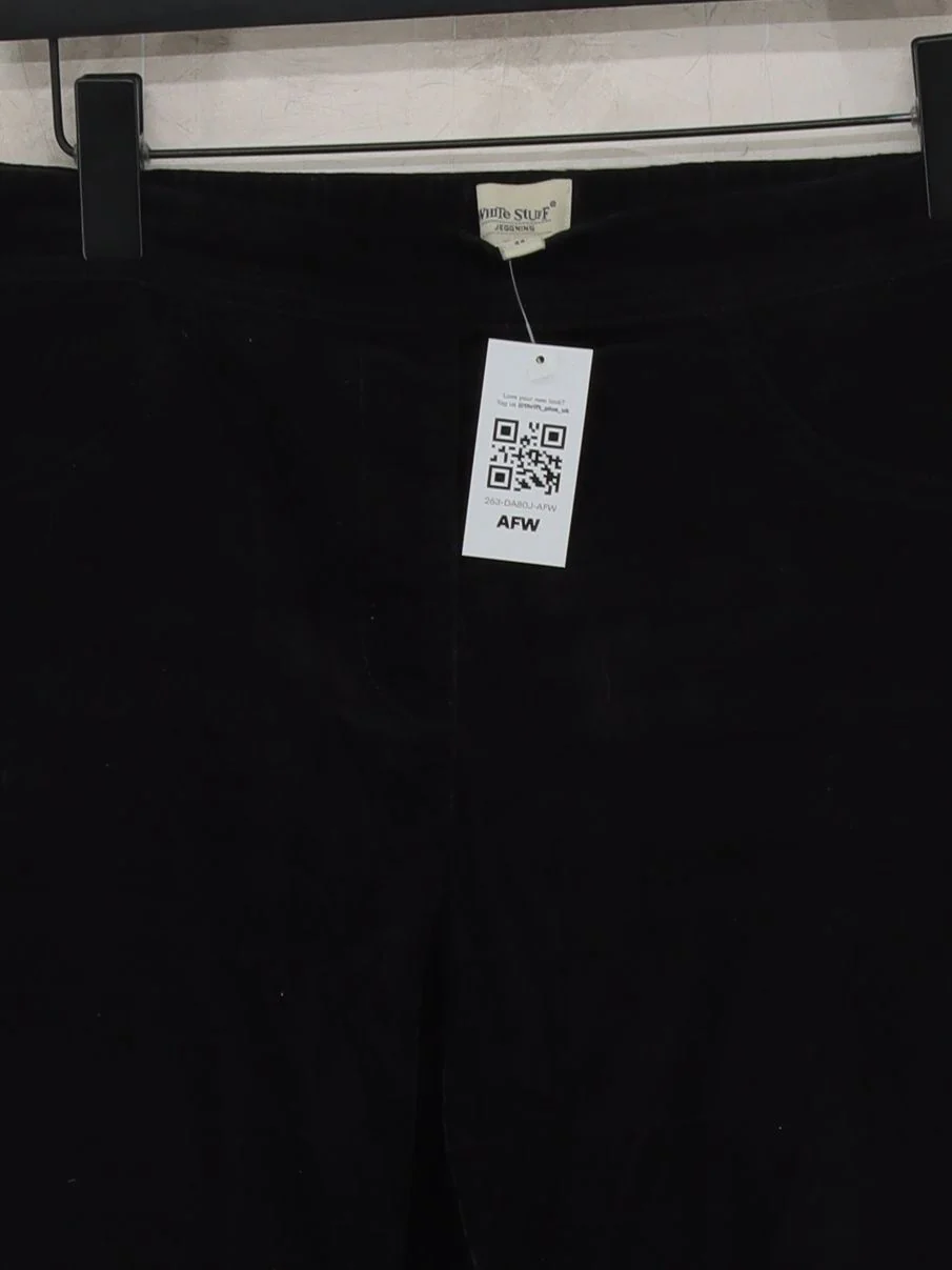 White Stuff Women's Trousers UK 16 Black Cotton with Elastane Skinny Sweatpants - Image 3