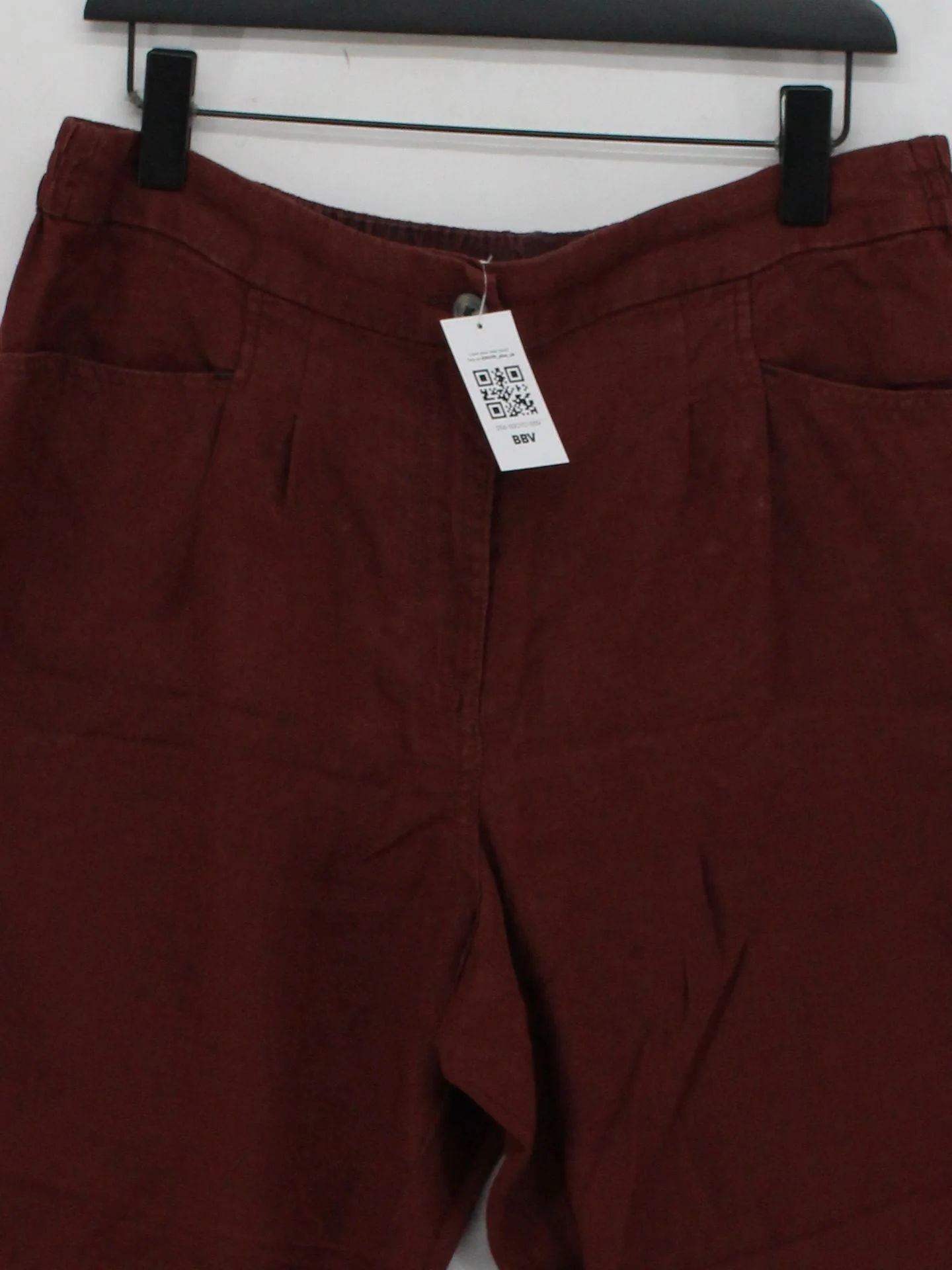 White Stuff Women's Trousers UK 16 Brown 100% Linen Tapered Cropped - Image 3
