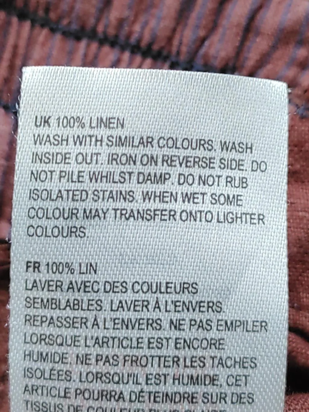 White Stuff Women's Trousers UK 16 Brown 100% Linen Tapered Cropped - Image 6
