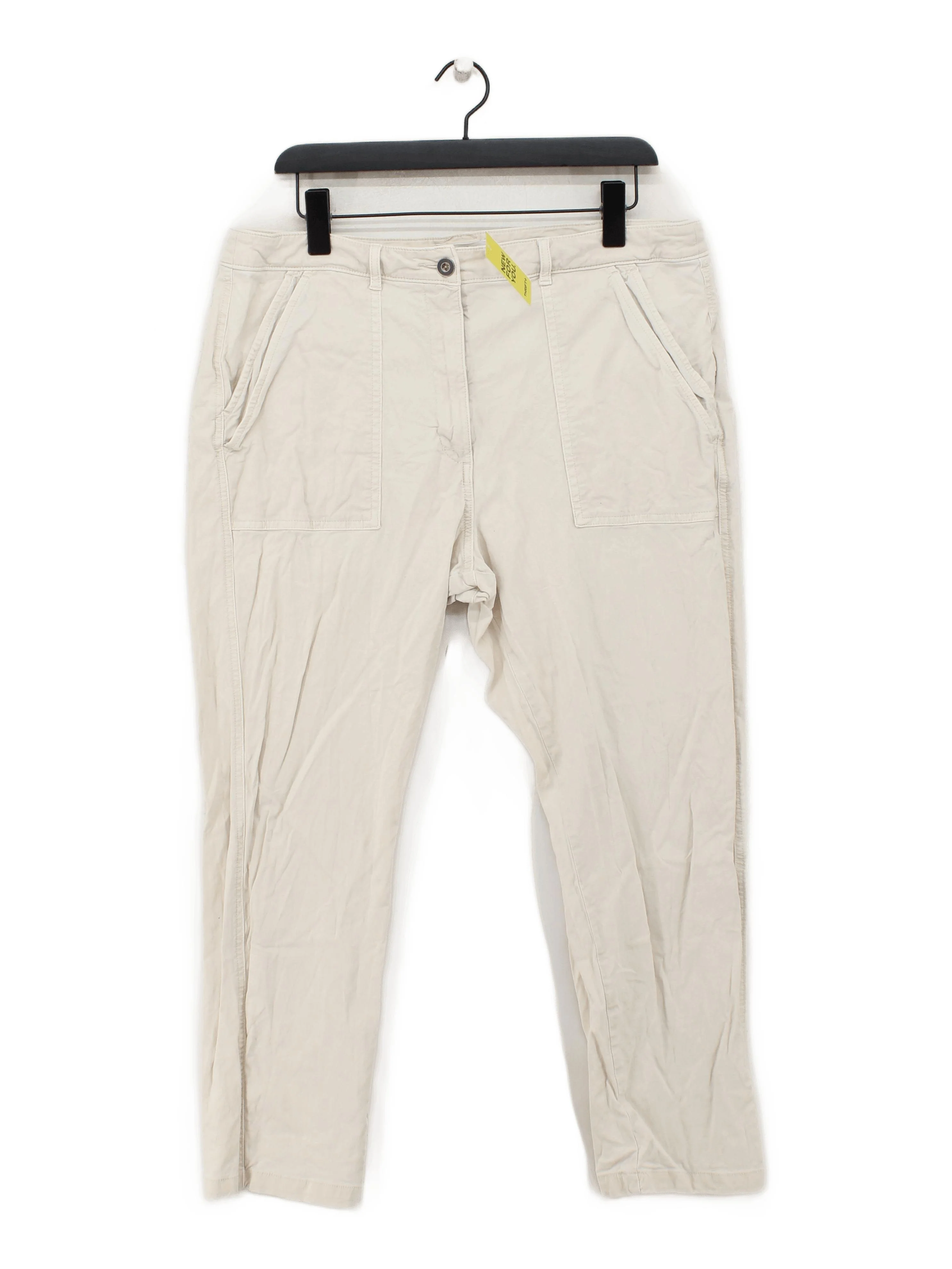 White Stuff Women's Trousers UK 16 Cream Cotton