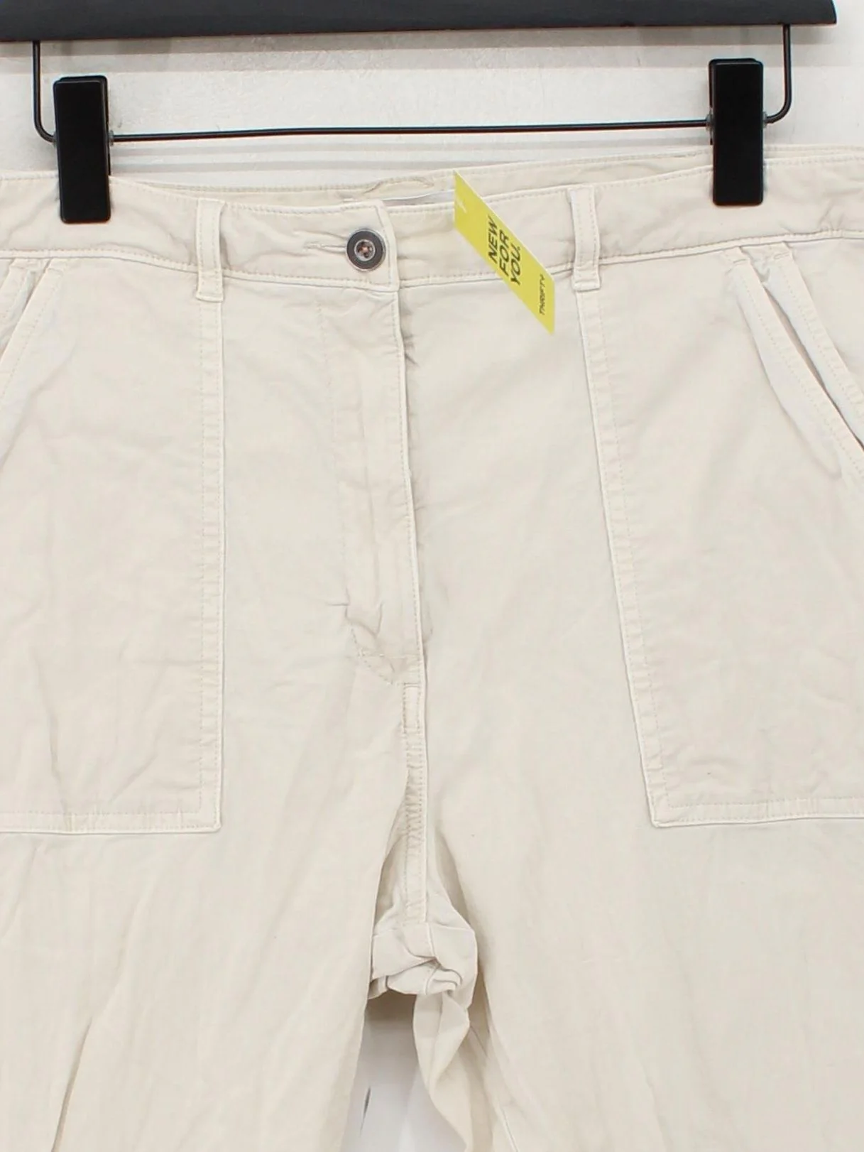 White Stuff Women's Trousers UK 16 Cream Cotton - Image 3