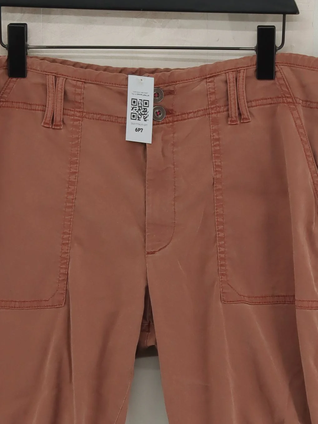 White Stuff Women's Trousers UK 16 Tan Cotton with Elastane Tapered Cargo - Image 3