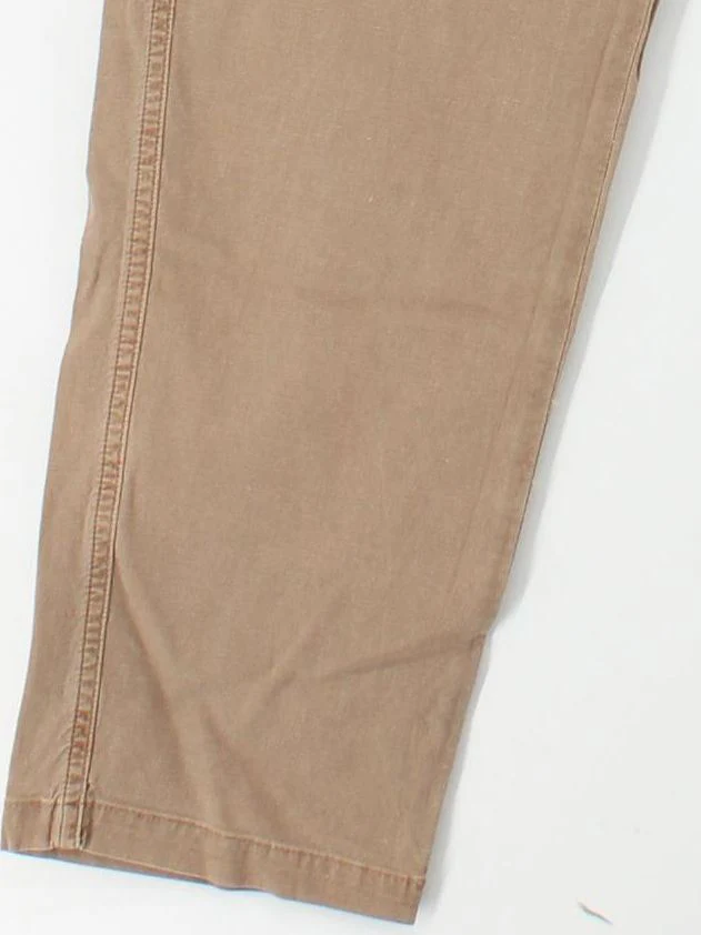 White Stuff Women's Trousers UK 16 Tan Cotton with Linen Tapered Chino - Image 4