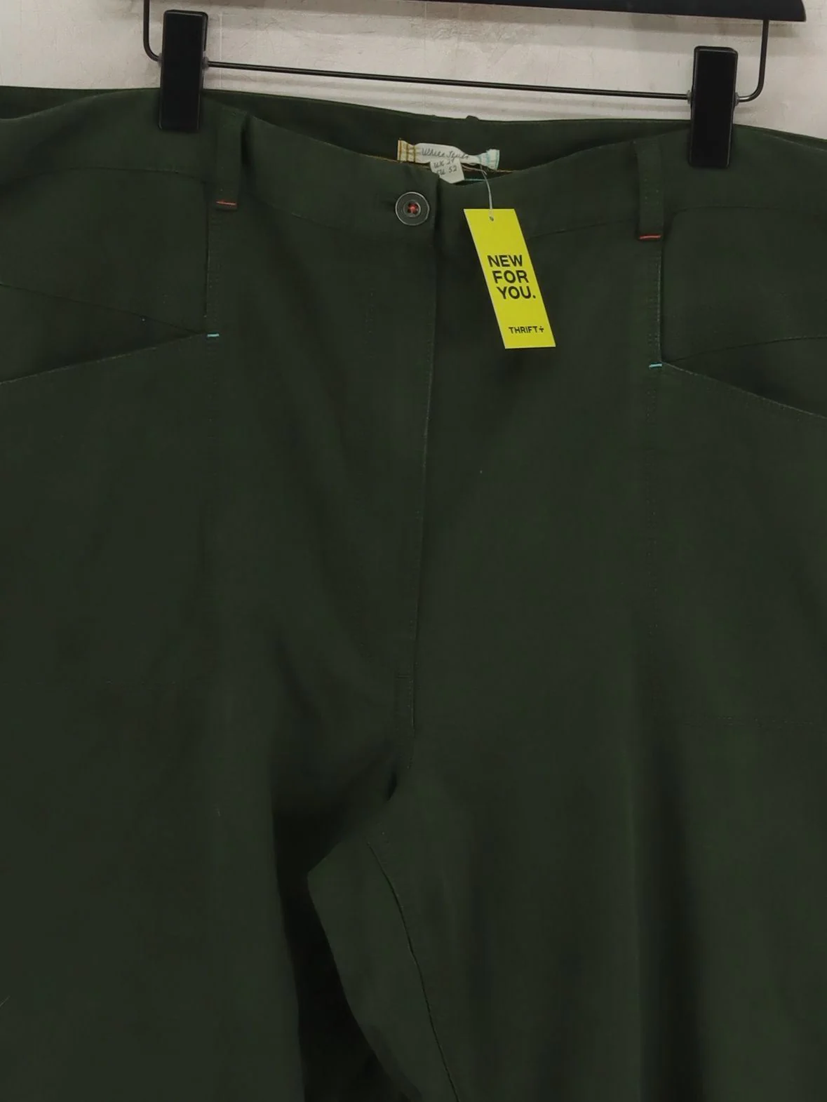White Stuff Women's Trousers UK 24 Green Cotton with Lyocell Modal Chino - Image 3