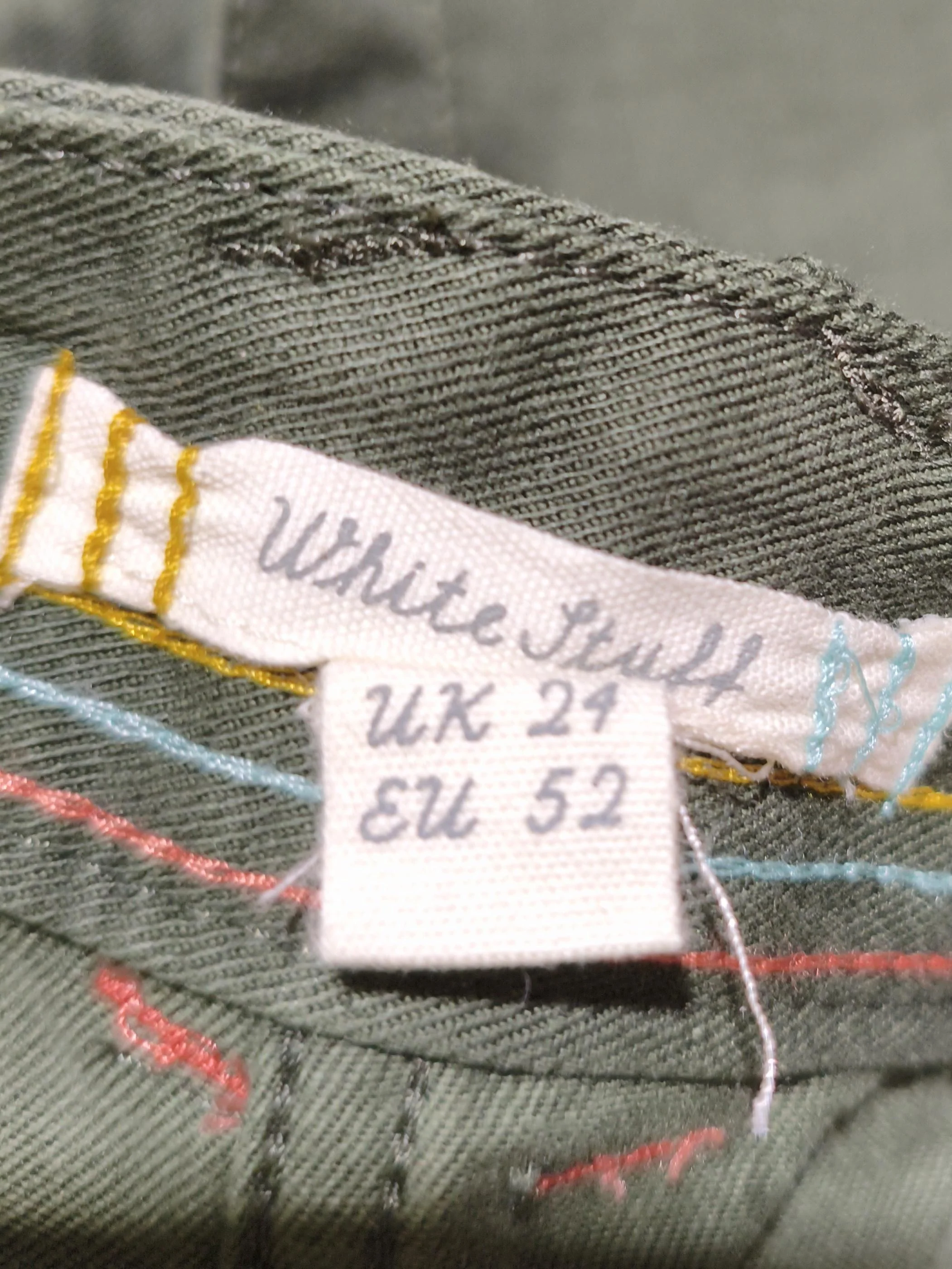 White Stuff Women's Trousers UK 24 Green Cotton with Lyocell Modal Chino - Image 5
