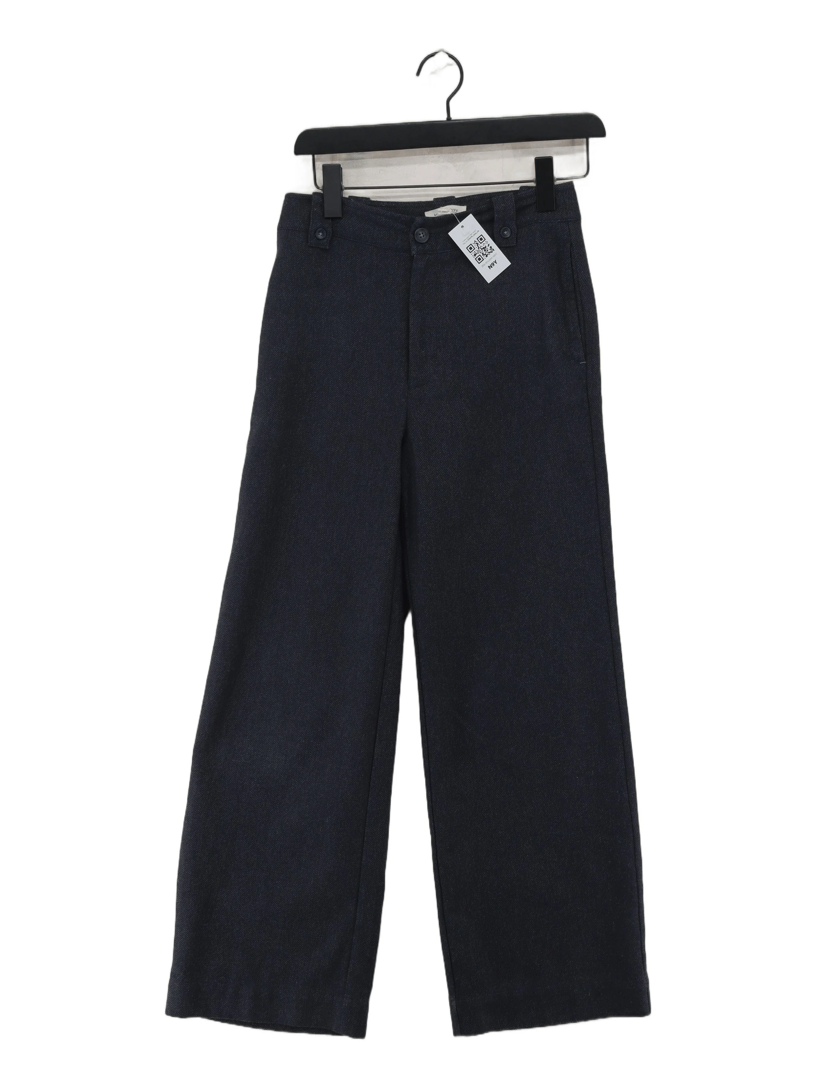 White Stuff Women's Trousers UK 6 Blue Polyester with Wool, Viscose Chino