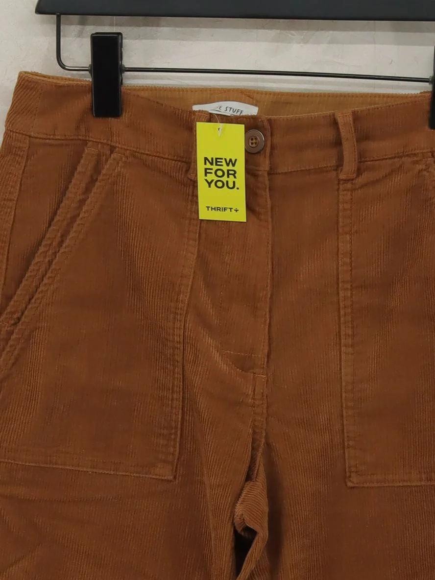 White Stuff Women's Trousers UK 6 Tan Cotton with Elastane Straight Chino - Image 3