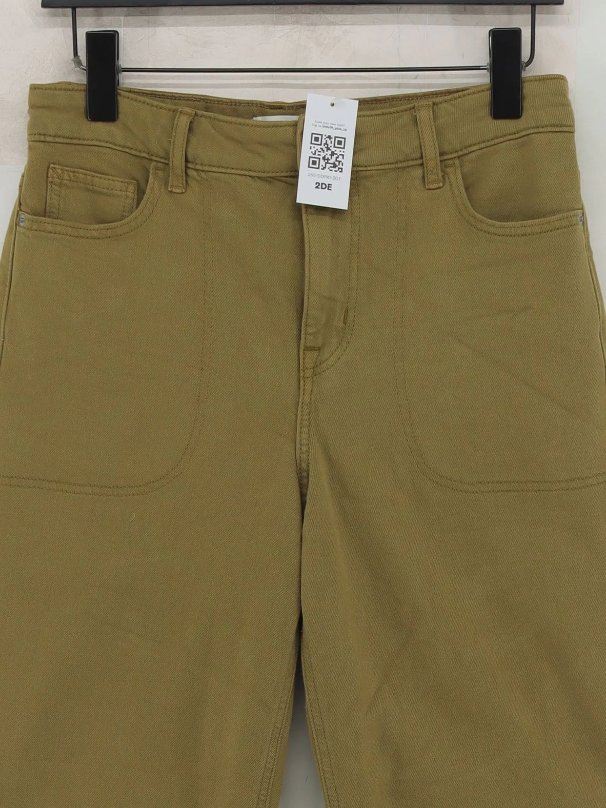 White Stuff Women's Trousers UK 8 Tan Cotton with Elastane Wide-Leg Cropped - Image 3