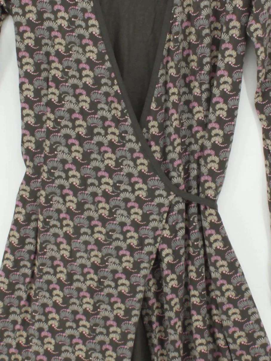 White Stuff Wrap Midi Dress UK10 in Grey - Image 3