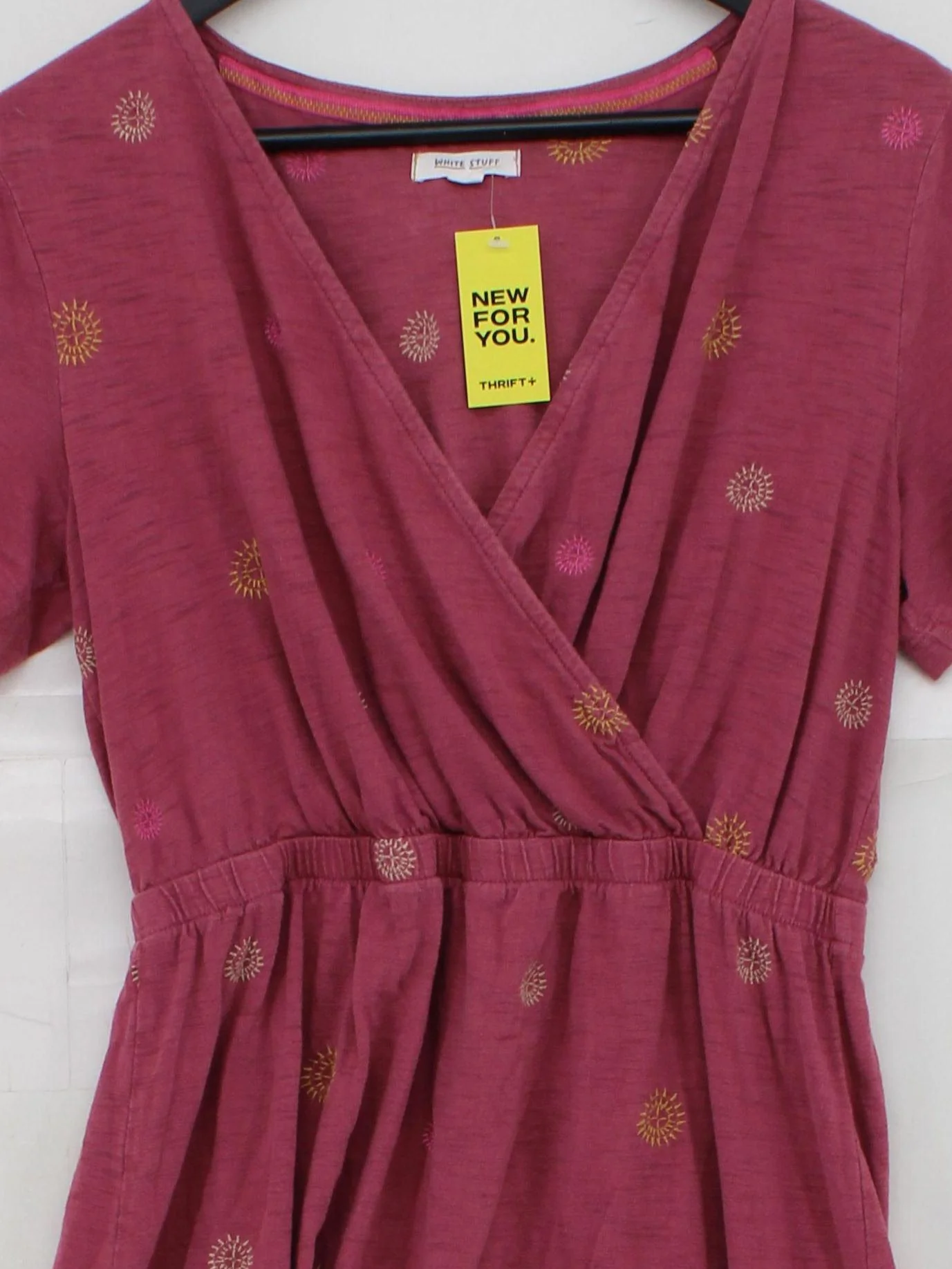 White Stuff Wrap Mini Dress UK14 in Red - Image 3