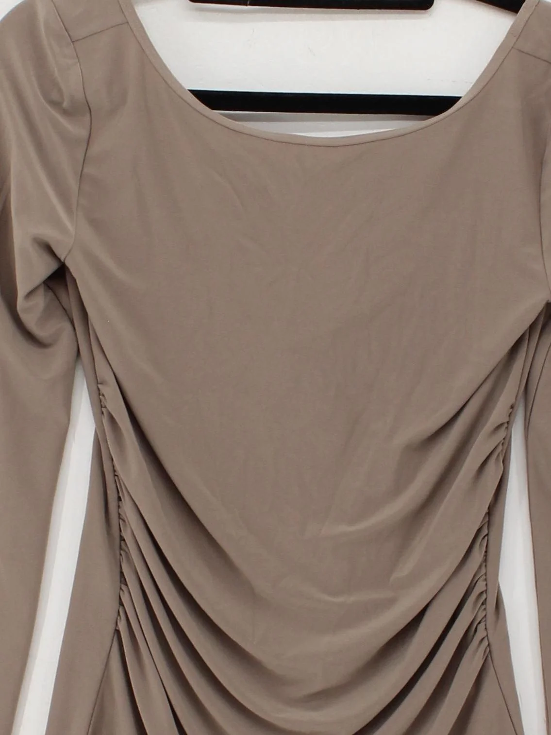 Wilfred Women's Top S Tan Polyester with Elastane Long Sleeve Square Neck Basic - Image 3