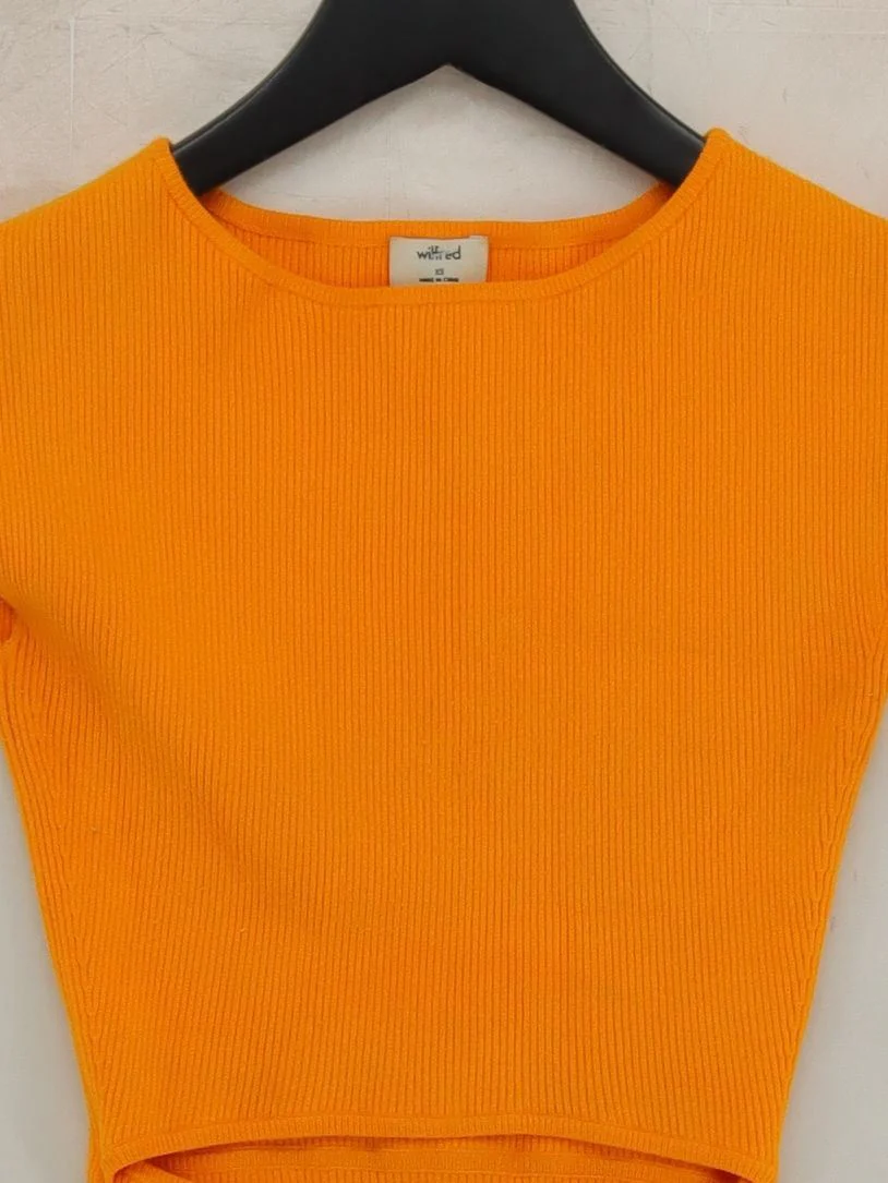 Wilfred Women's Top XS Orange Viscose with Polyester, Nylon, Spandex Cropped - Image 3