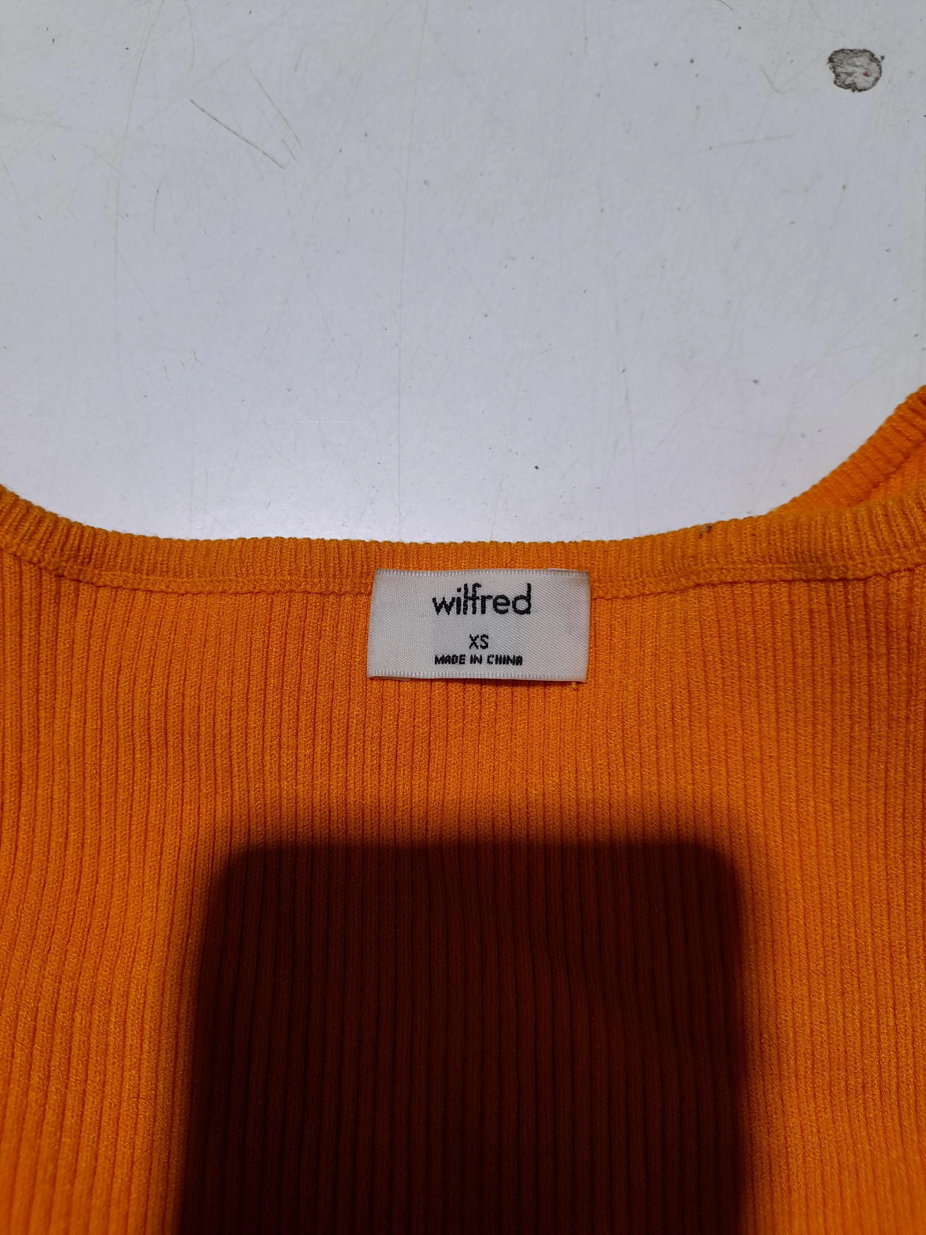 Wilfred Women's Top XS Orange Viscose with Polyester, Nylon, Spandex Cropped - Image 7