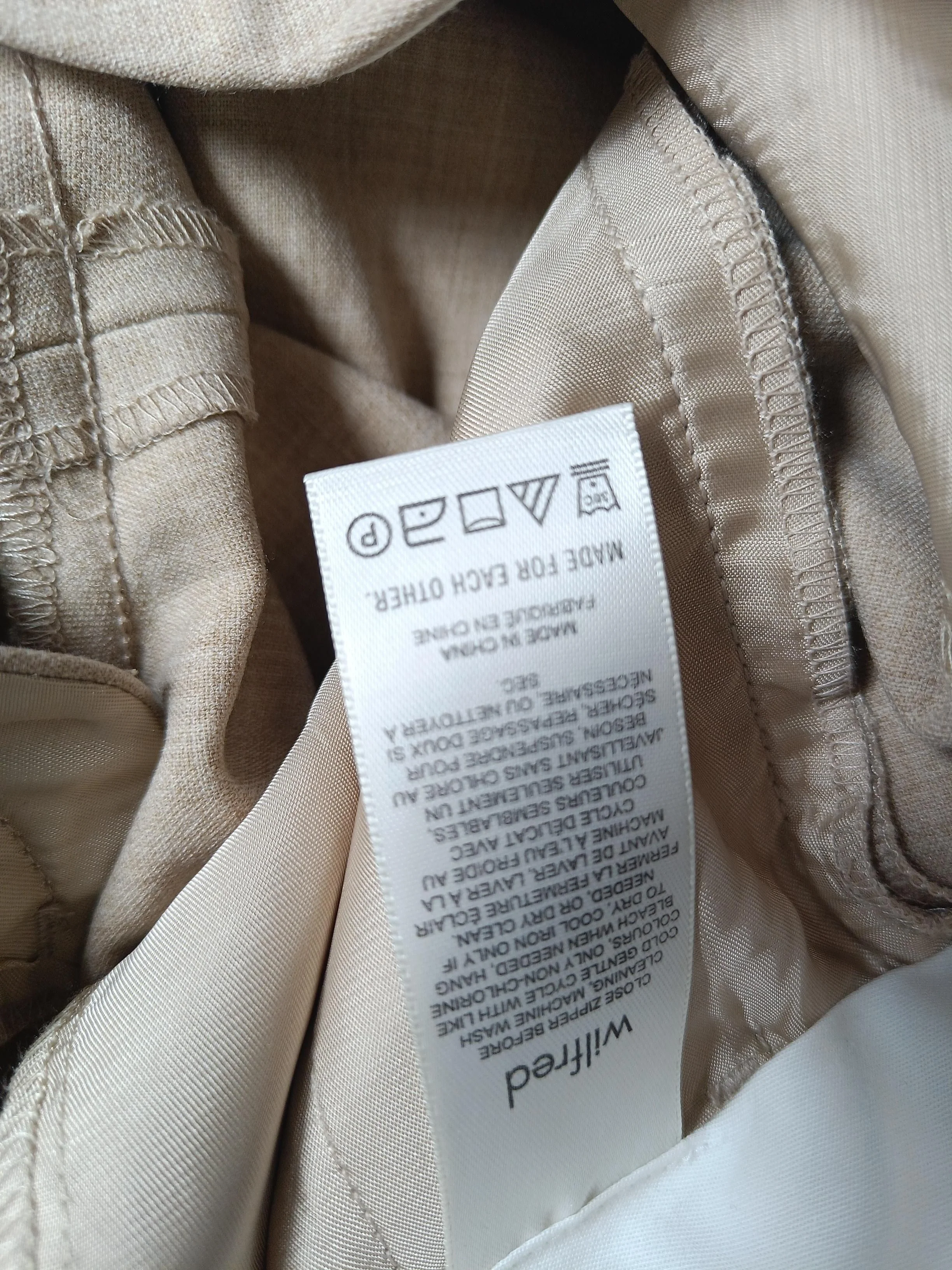 Wilfred Women's Trousers UK 8 Tan 100% Cotton Wide-Leg Chino - Image 6