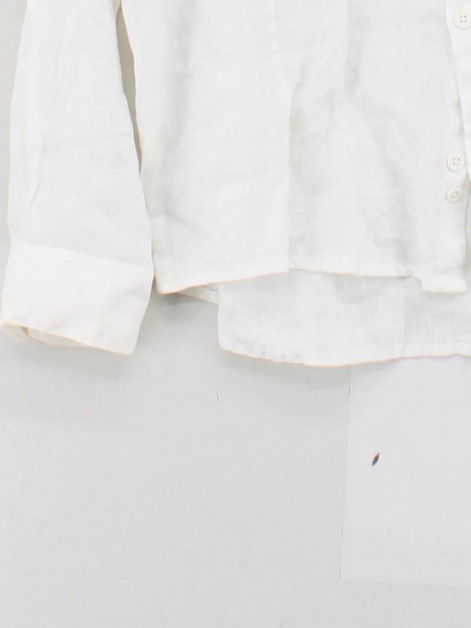 William Hunt Men's Shirt M White 100% Linen Basic - Image 4