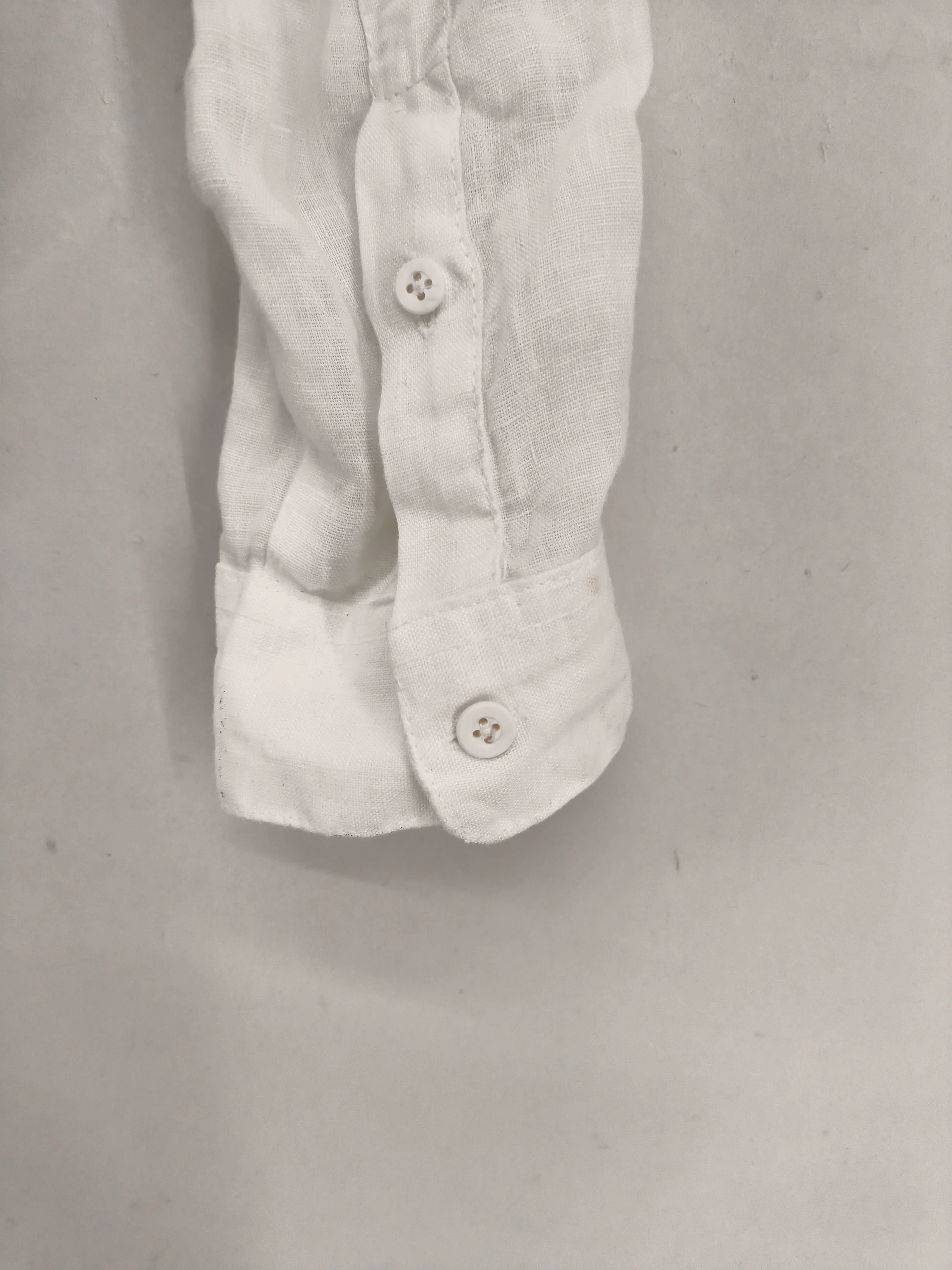 William Hunt Men's Shirt M White 100% Linen Basic - Image 5