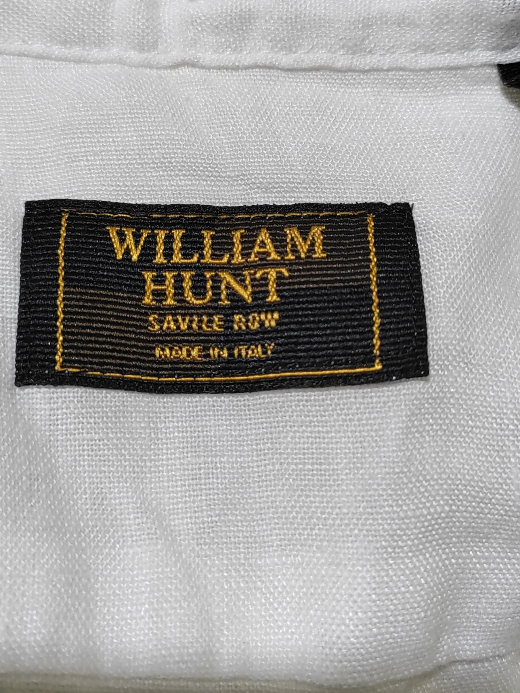 William Hunt Men's Shirt M White 100% Linen Basic - Image 6