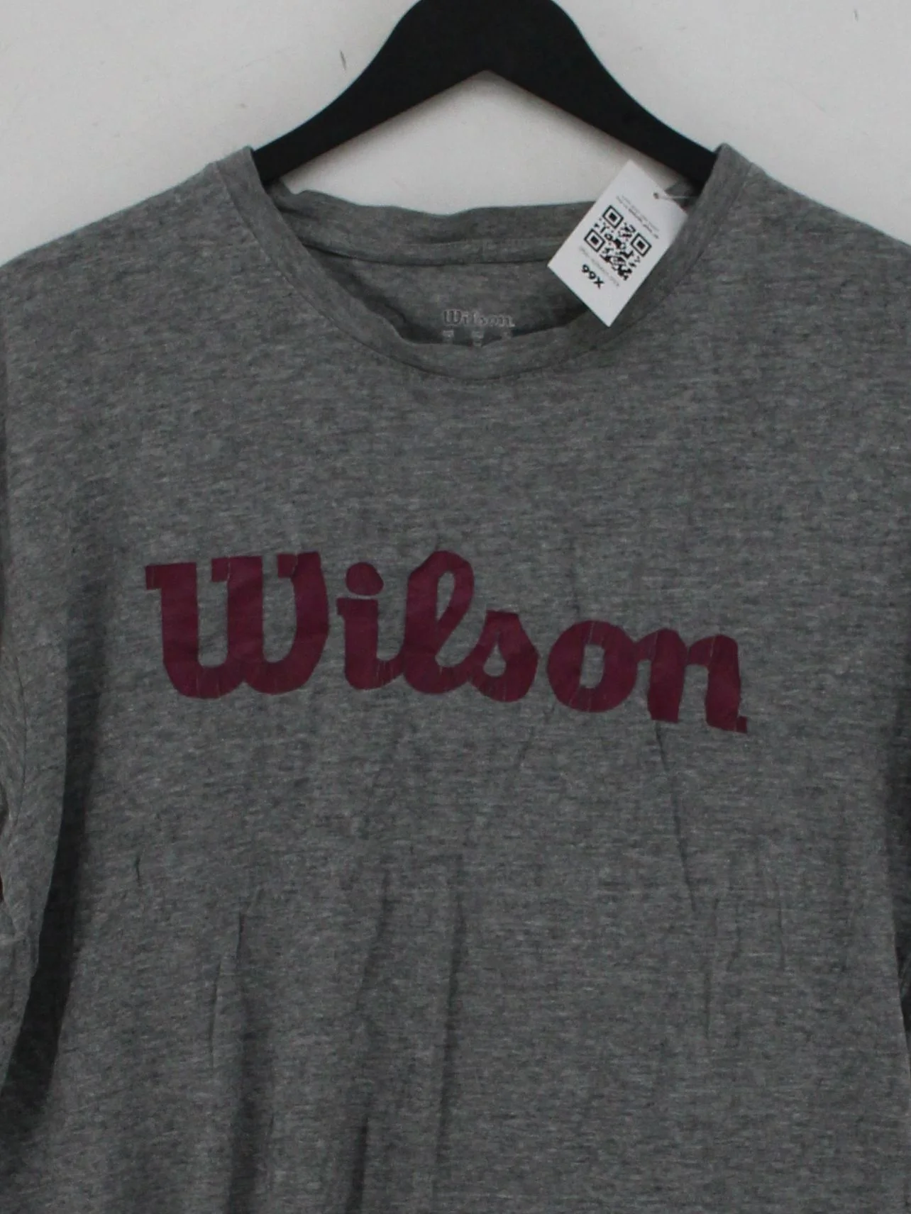 Wilson Men's T-Shirt M Grey Graphic Cotton with Viscose Basic - Image 3