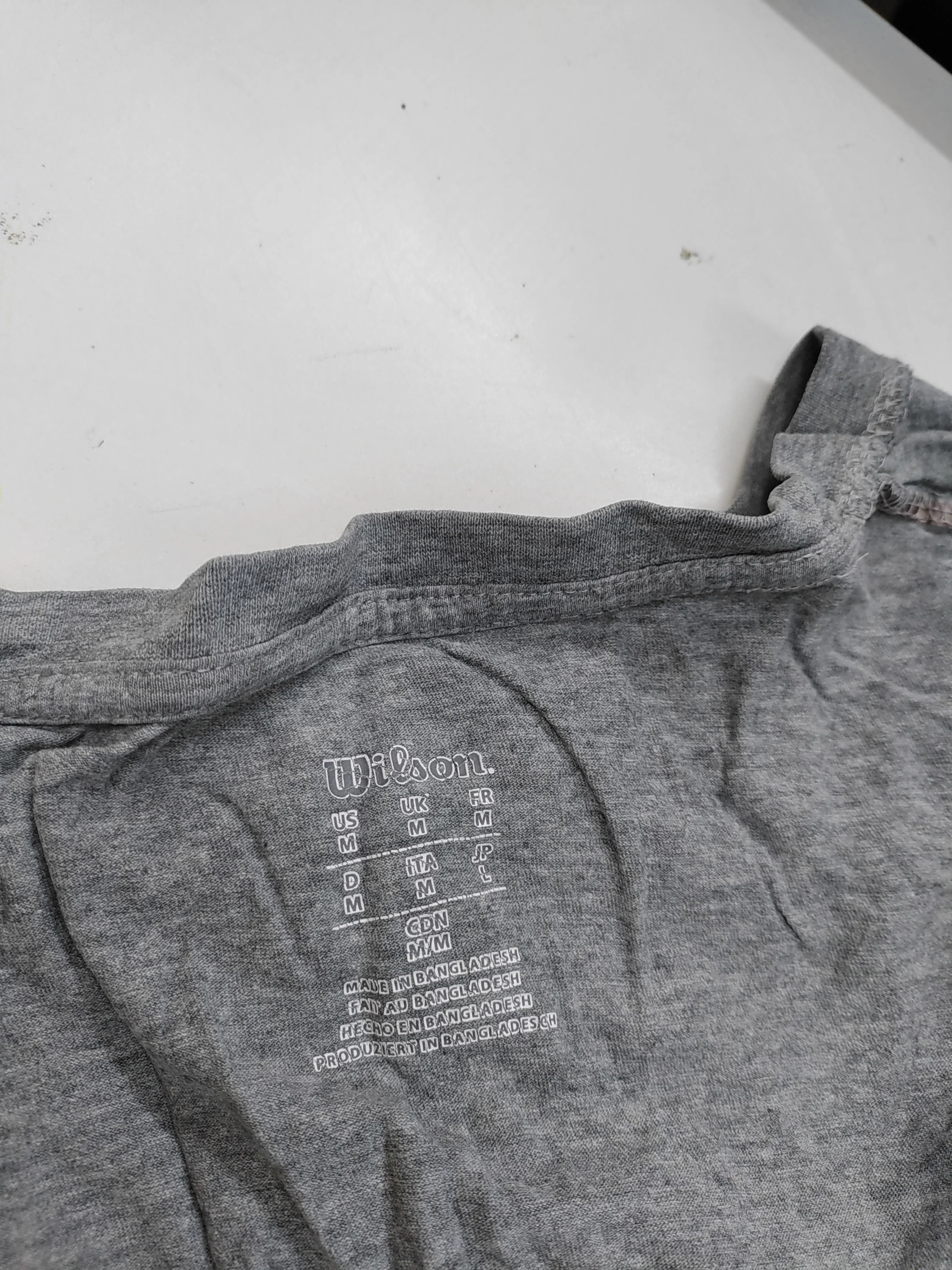 Wilson Men's T-Shirt M Grey Graphic Cotton with Viscose Basic - Image 5