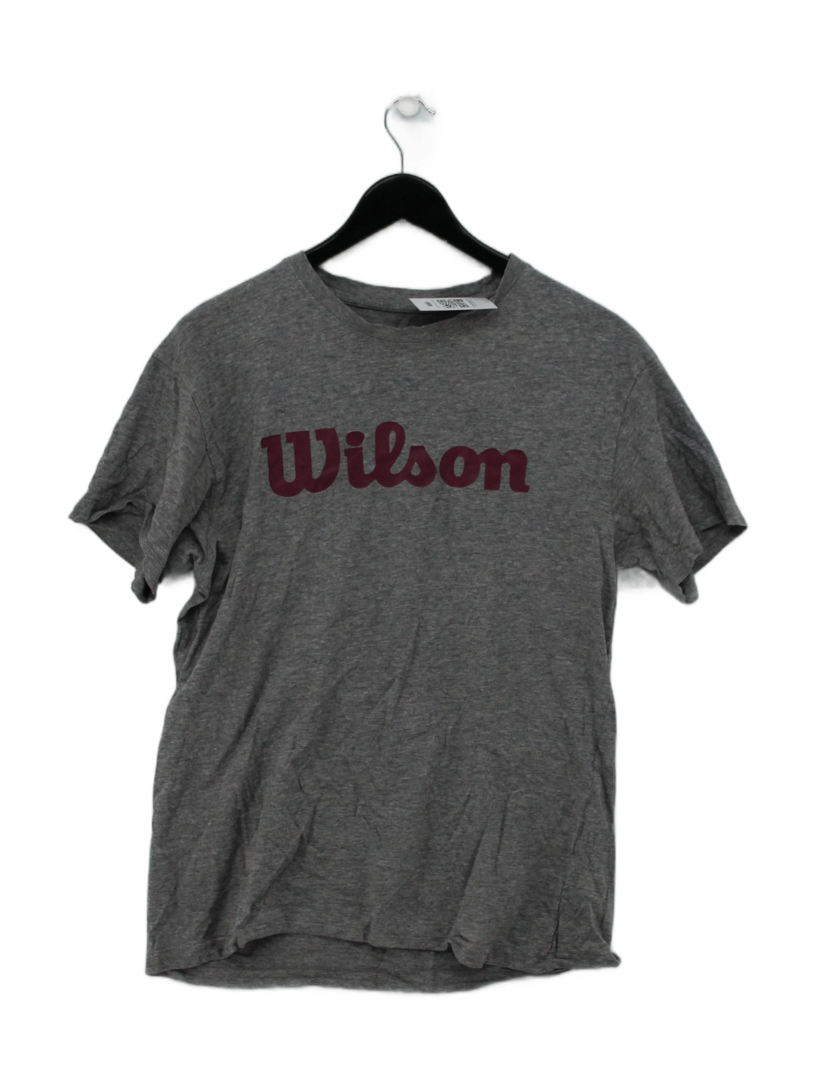 Wilson Men's T-Shirt M Grey Graphic Cotton with Viscose, Elastane Basic