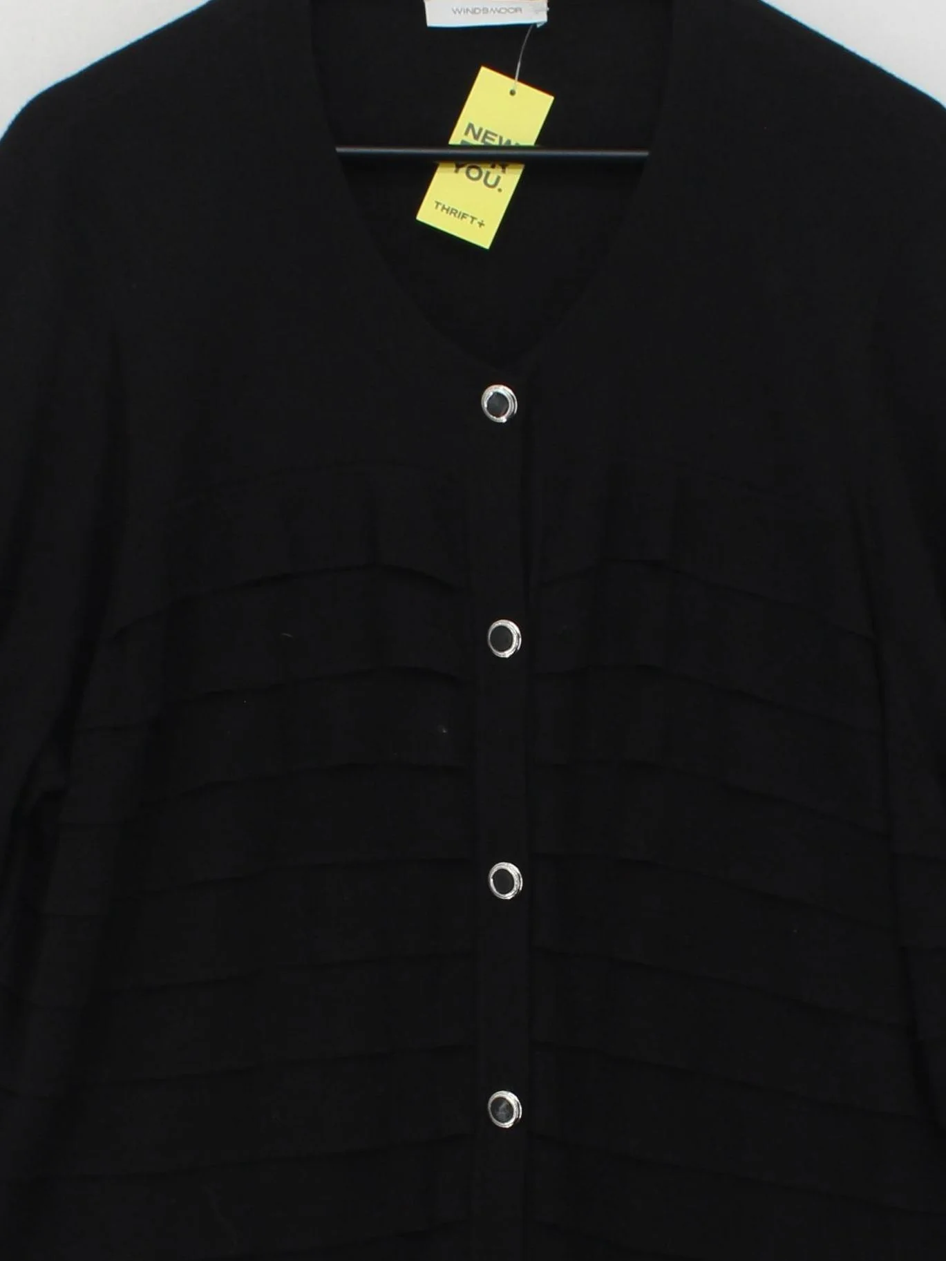 Windsmoor Women's Cardigan XL Black Viscose with Cotton V-Neck Cardigan - Image 3